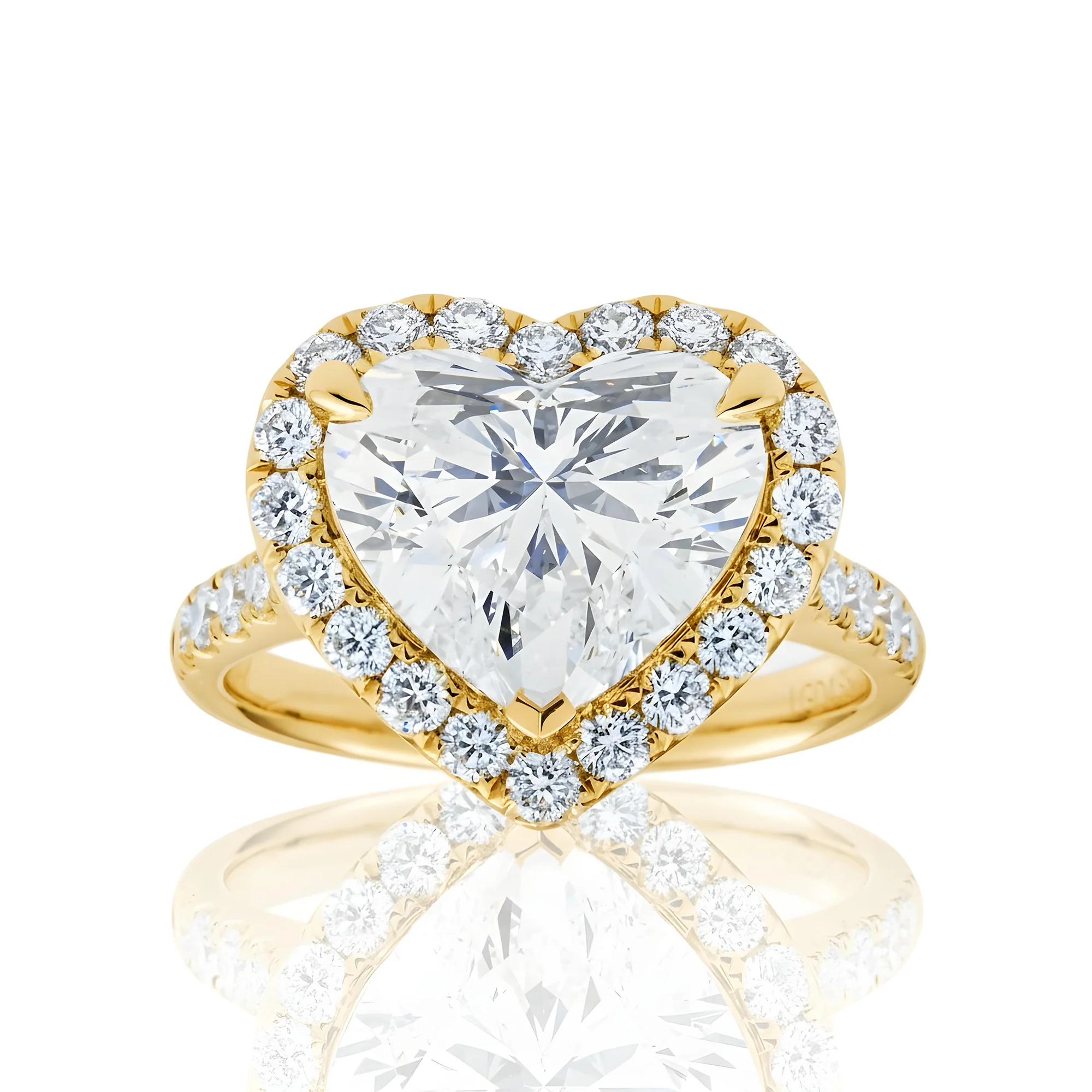 14K White Gold 4.38ct Heart Cut Diamond Engagement Ring 5.31ctw - Image 6