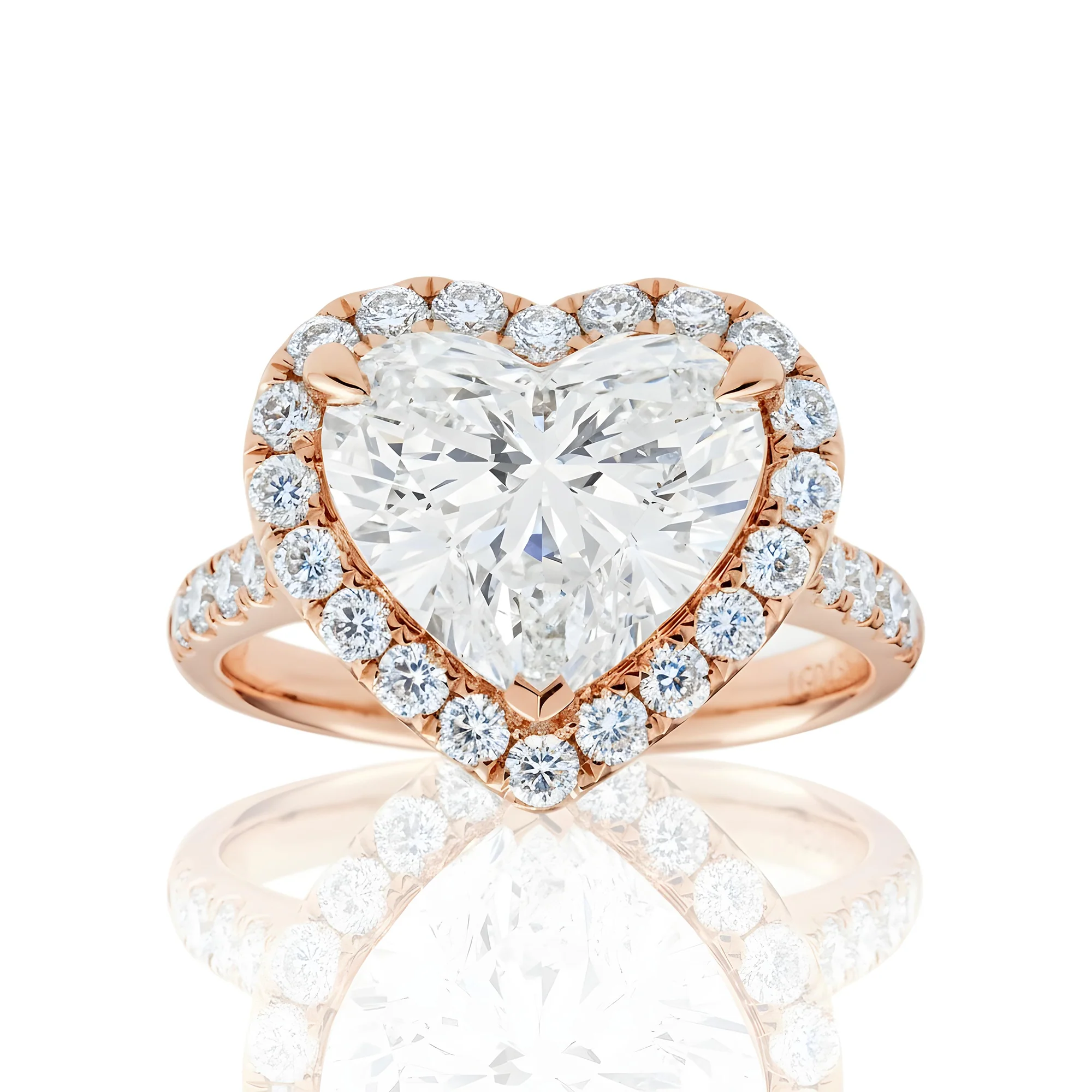 14K White Gold 4.38ct Heart Cut Diamond Engagement Ring 5.31ctw - Image 8