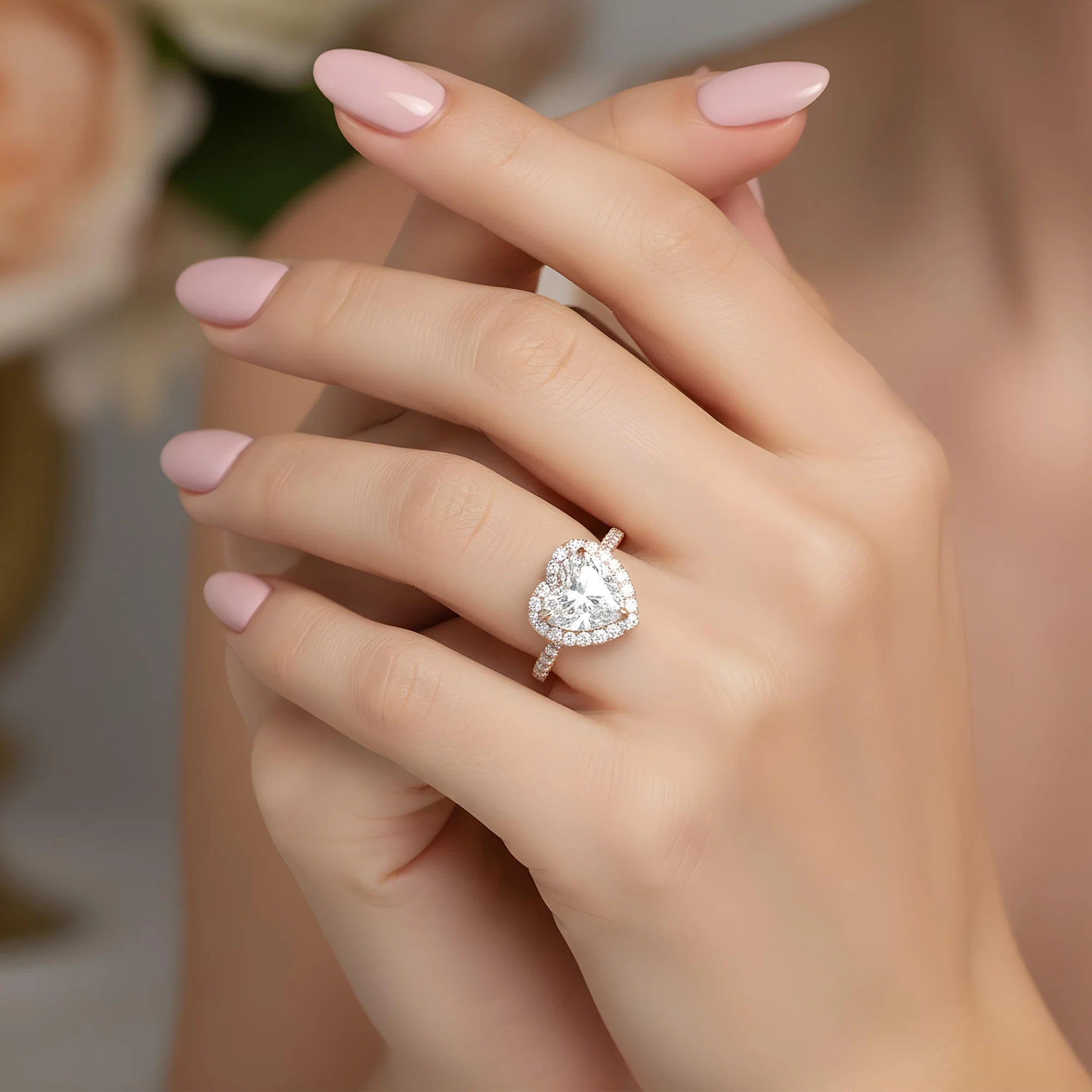14K White Gold 4.38ct Heart Cut Diamond Engagement Ring 5.31ctw - Image 9