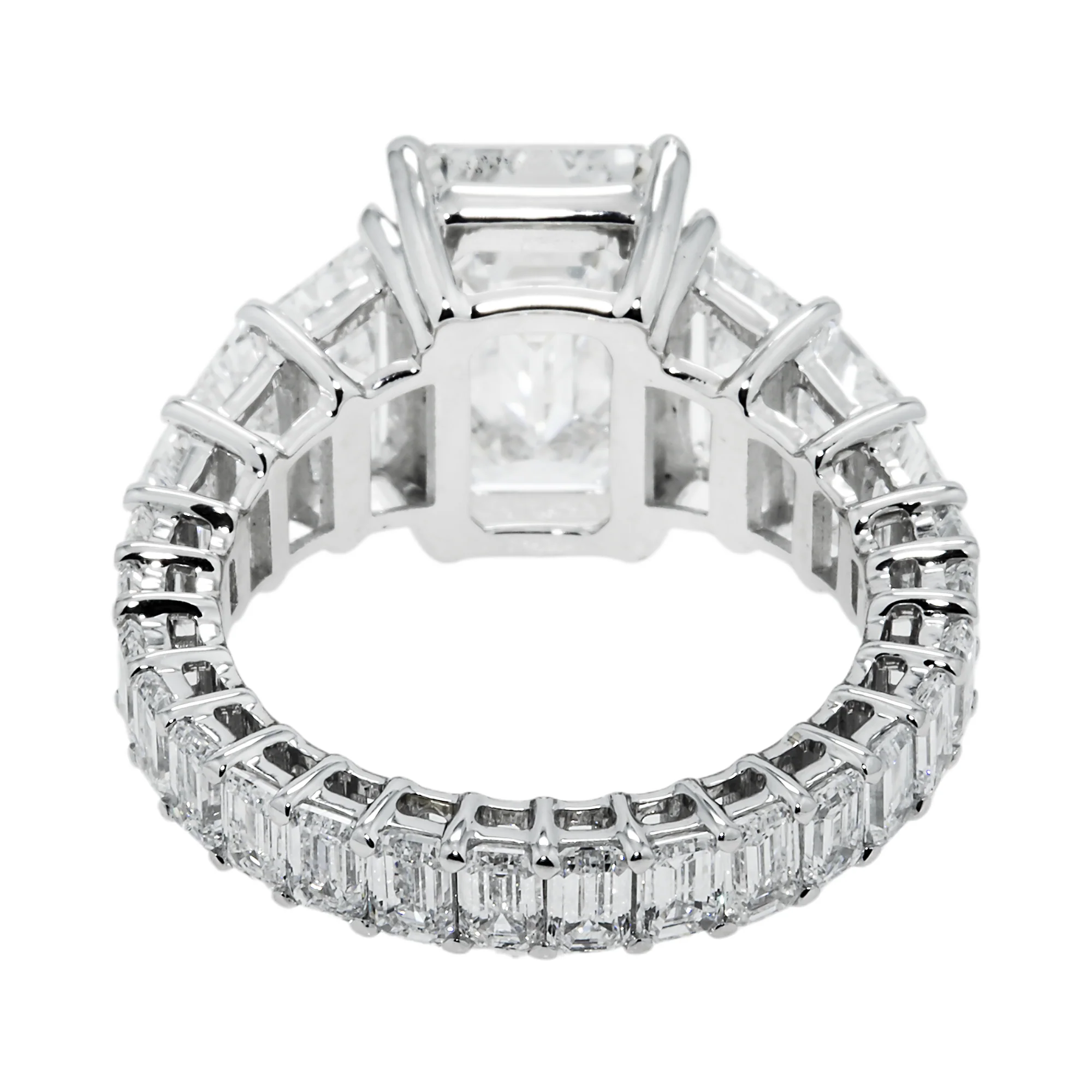 14K White Gold 5.01ct Emerald Cut Diamond Engagement Ring 10.26ctw - Image 5