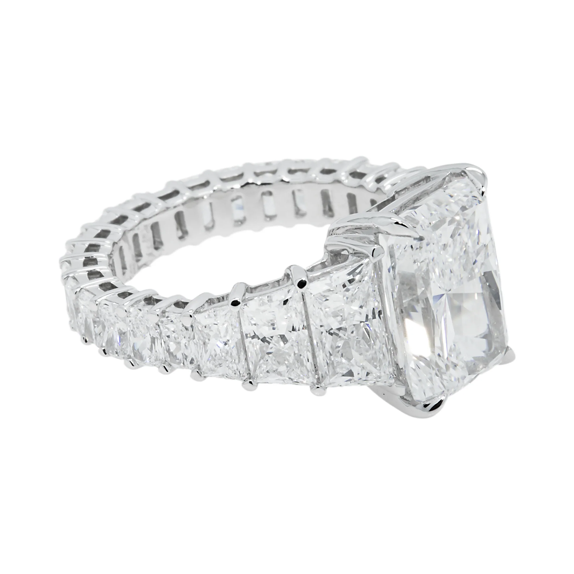 14K White Gold 5.01ct Radiant Cut Diamond Engagement Ring 9.96ctw - Image 4