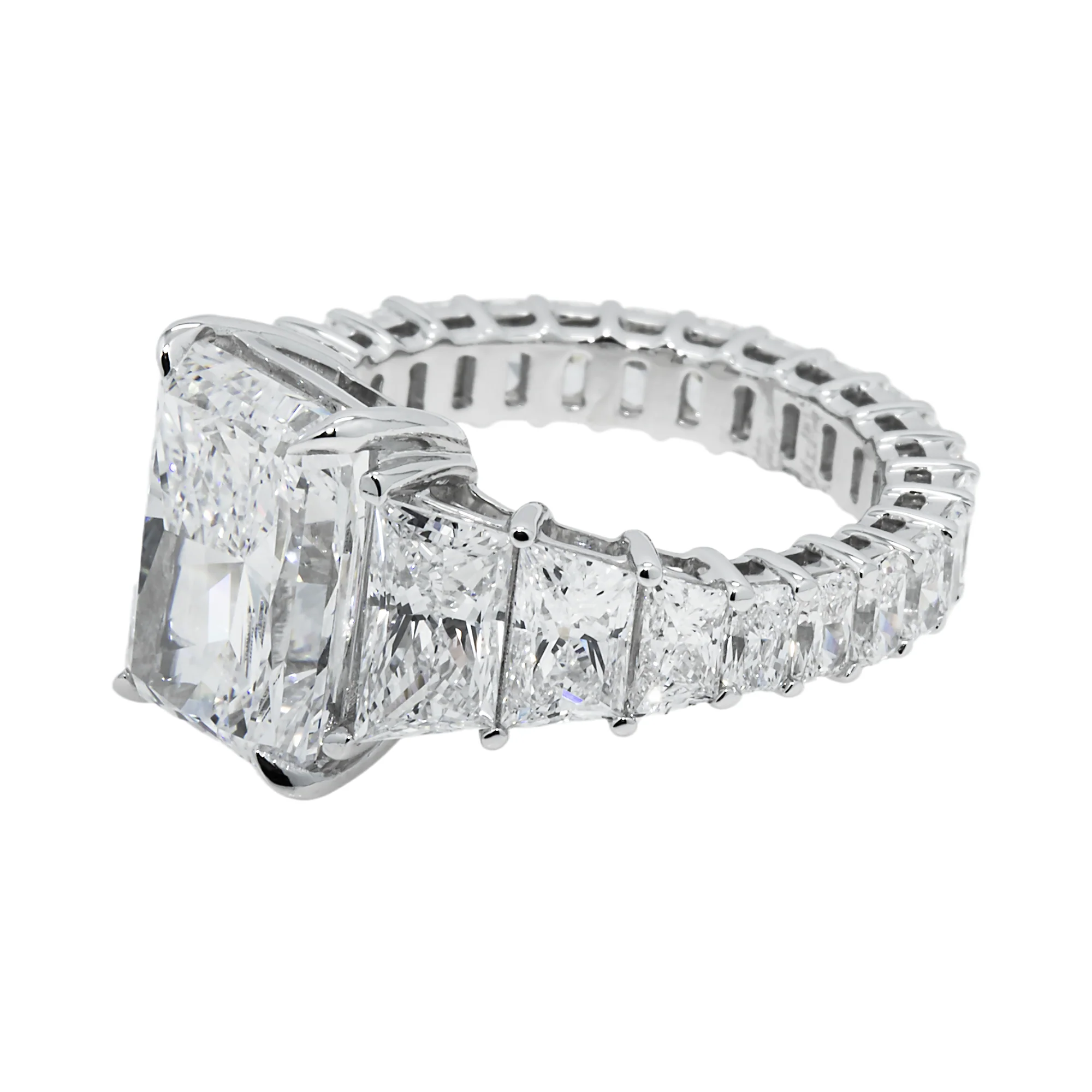 14K White Gold 5.01ct Radiant Cut Diamond Engagement Ring 9.96ctw - Image 6