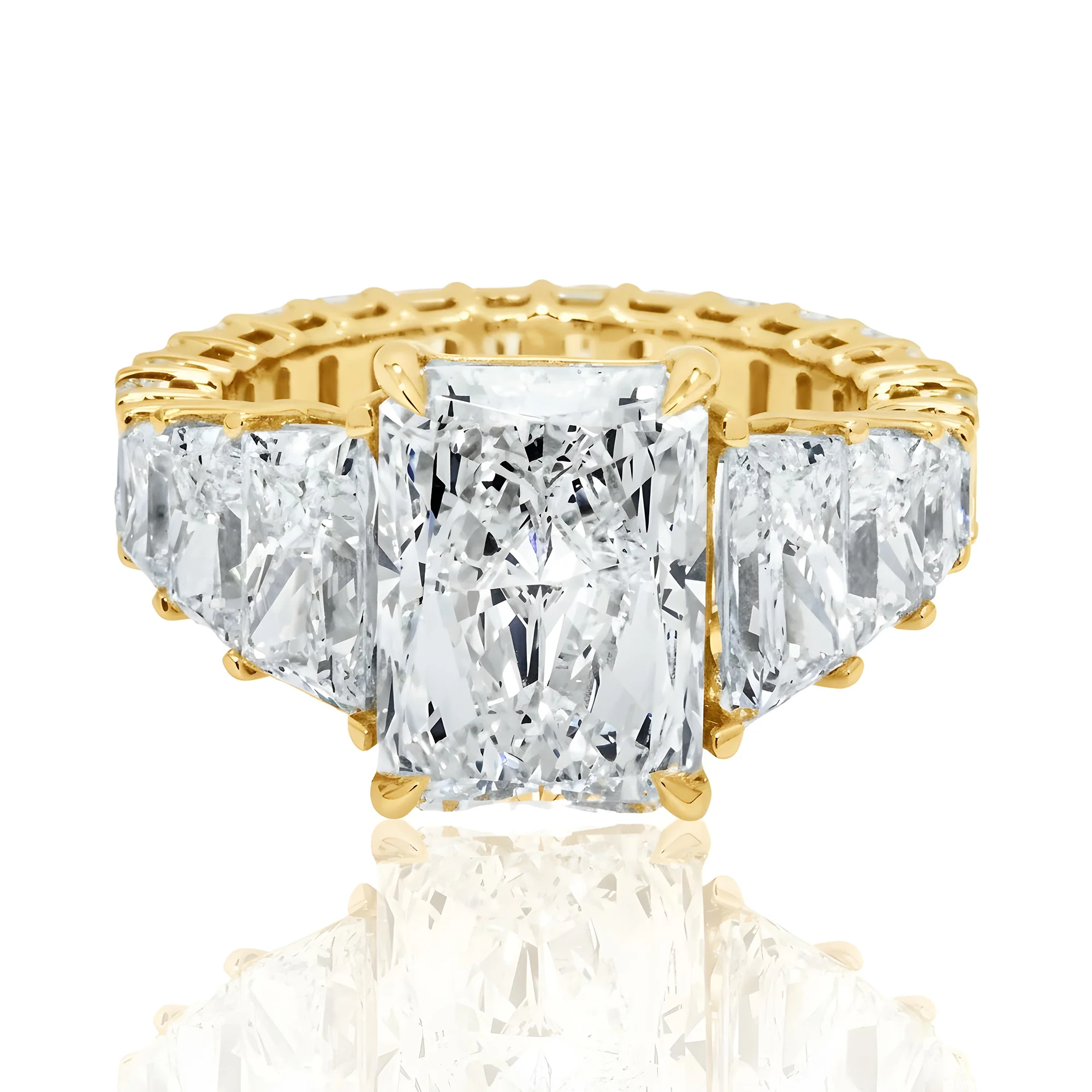 14K White Gold 5.01ct Radiant Cut Diamond Engagement Ring 9.96ctw - Image 7