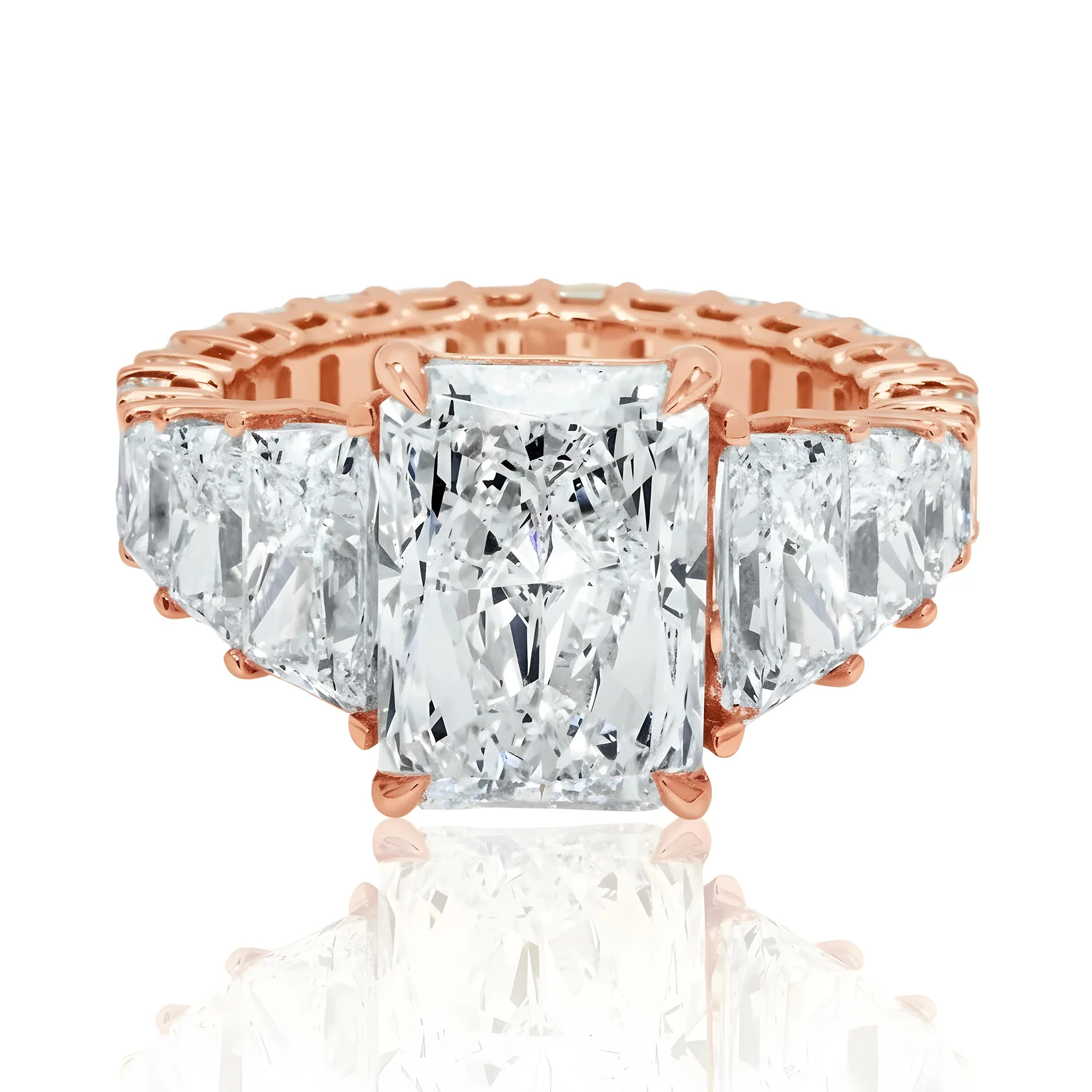 14K White Gold 5.01ct Radiant Cut Diamond Engagement Ring 9.96ctw - Image 9
