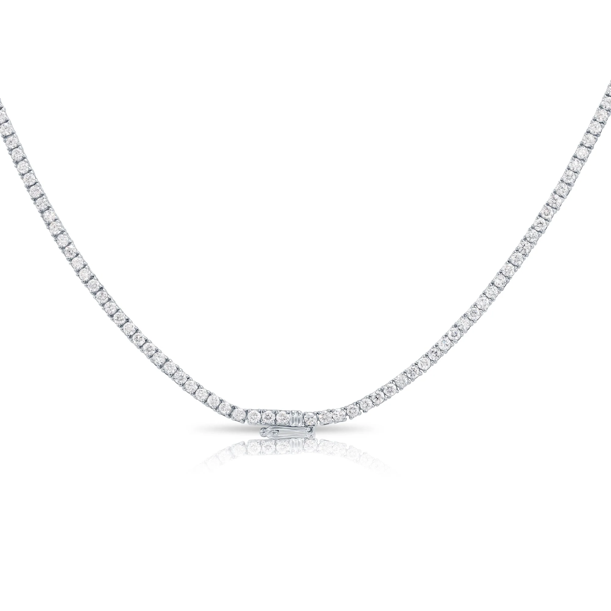 14K White Gold Diamond Tennis Chain 8.0ct - Image 3