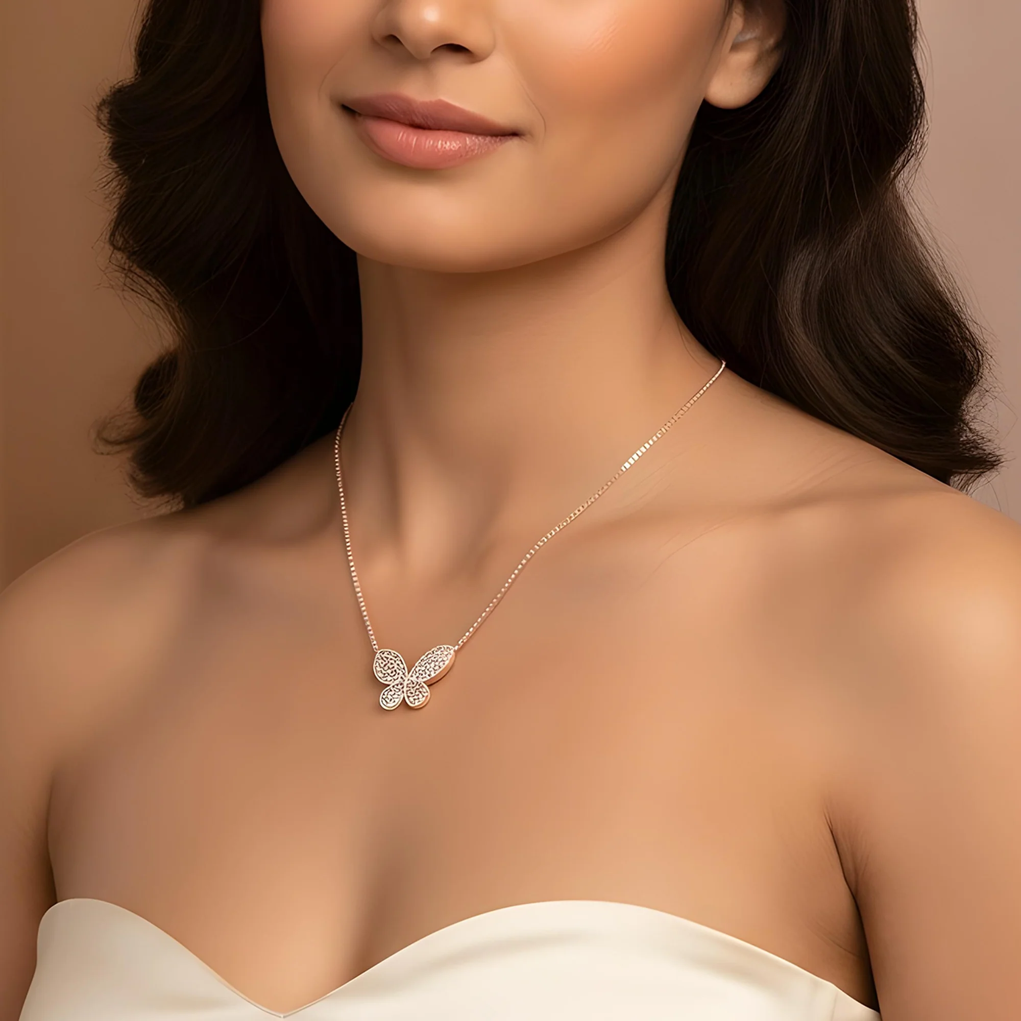 14K White Gold Asscher Cut Diamond Butterfly Pendant & Chain Necklace 15.16ct - Image 8