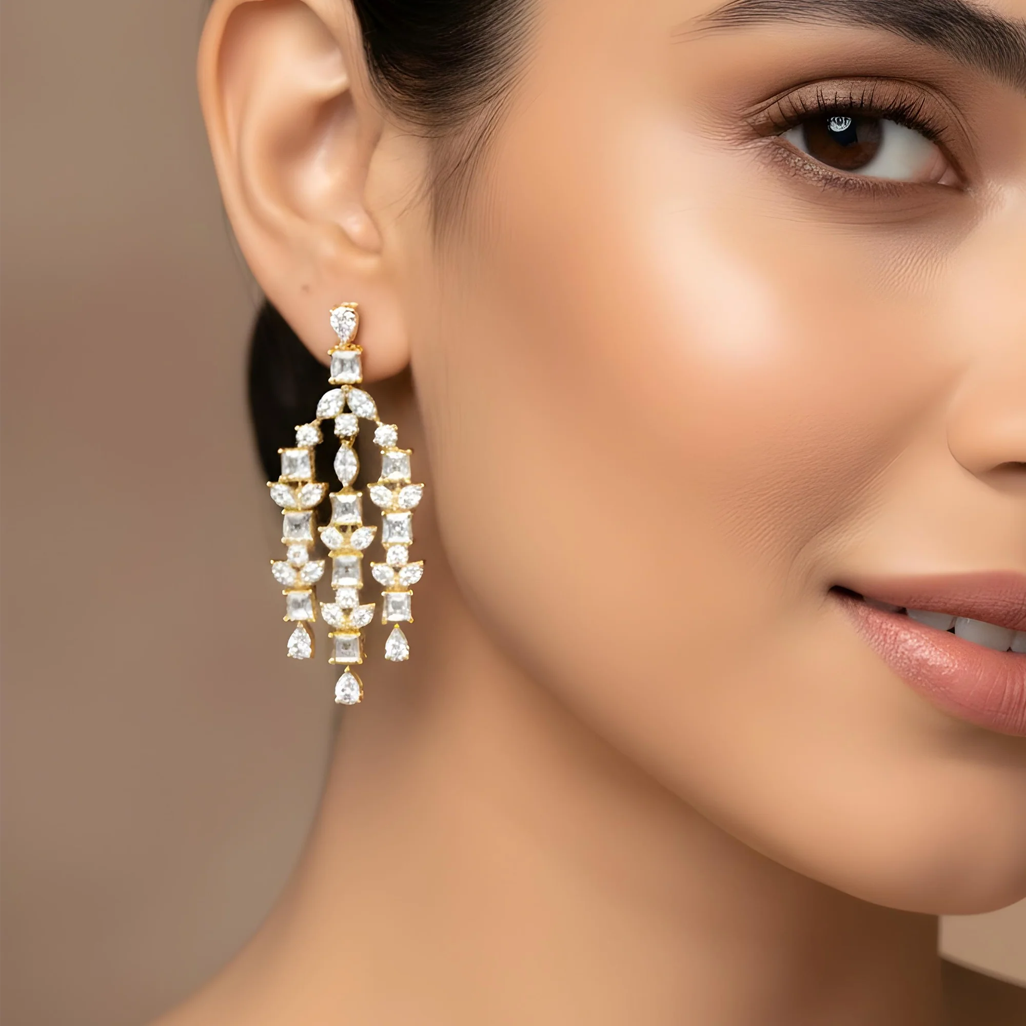 14K White Gold Asscher Cut Diamond Chandelier Earrings 8.46ctw - Image 5