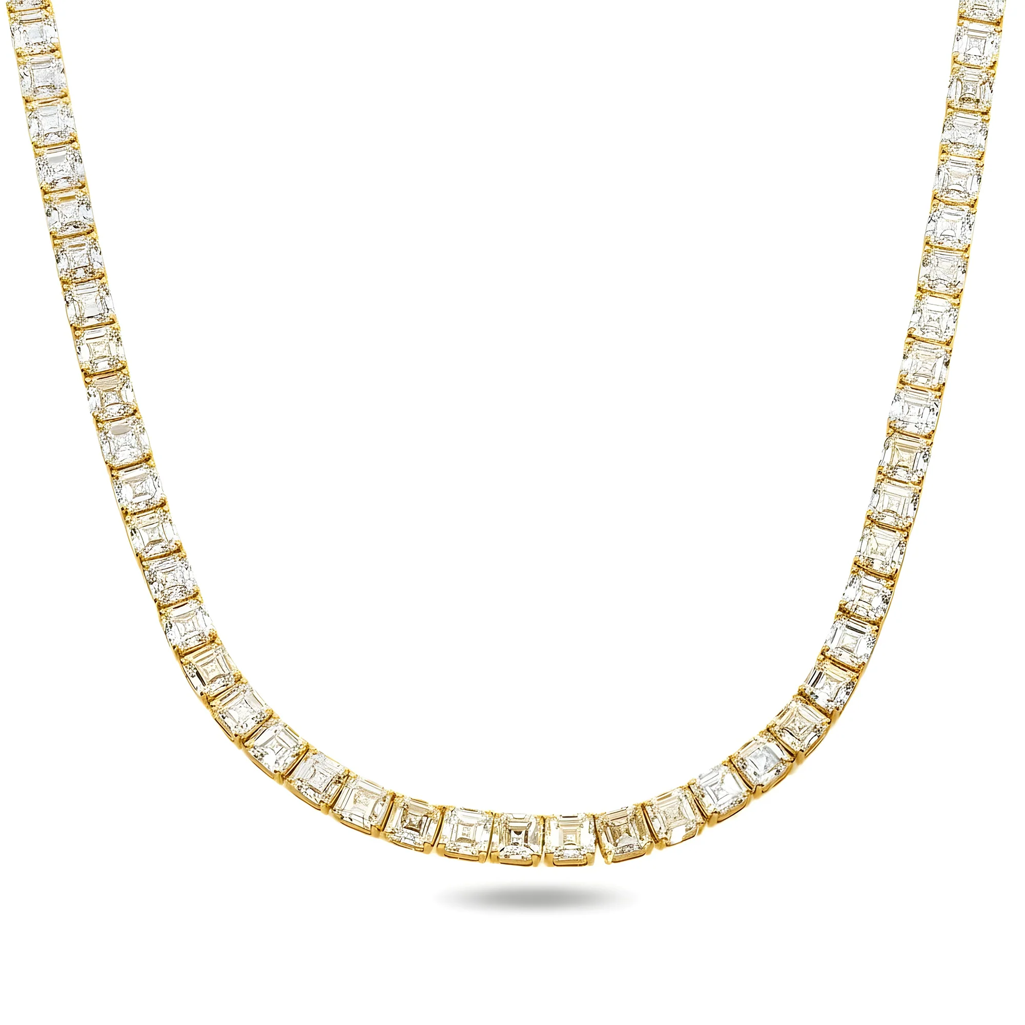 14K White Gold Asscher Cut Diamond Tennis Chain 97.15ct - Image 5