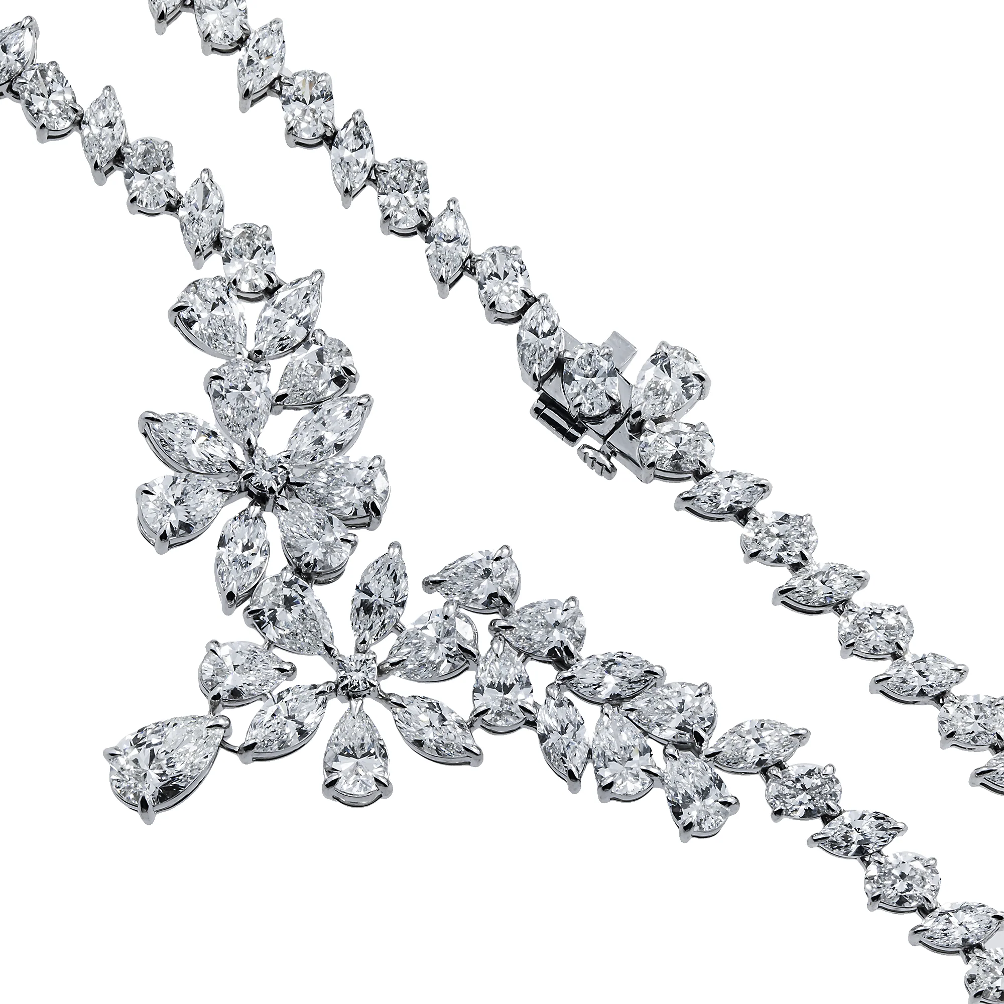 14K White Gold Aurora Diamond Drop Necklace 37.02ct - Image 4