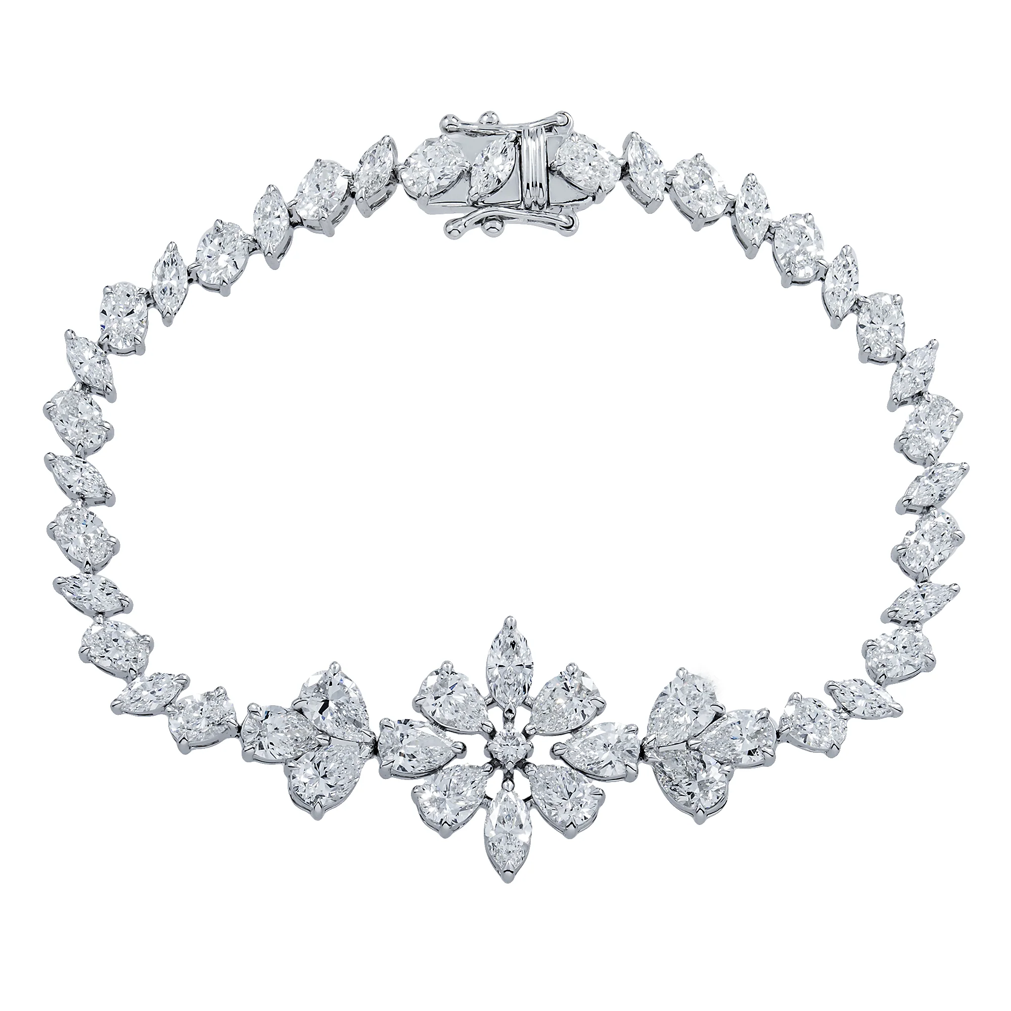 14K White Gold Aurora Diamond Bracelet 11.56ct