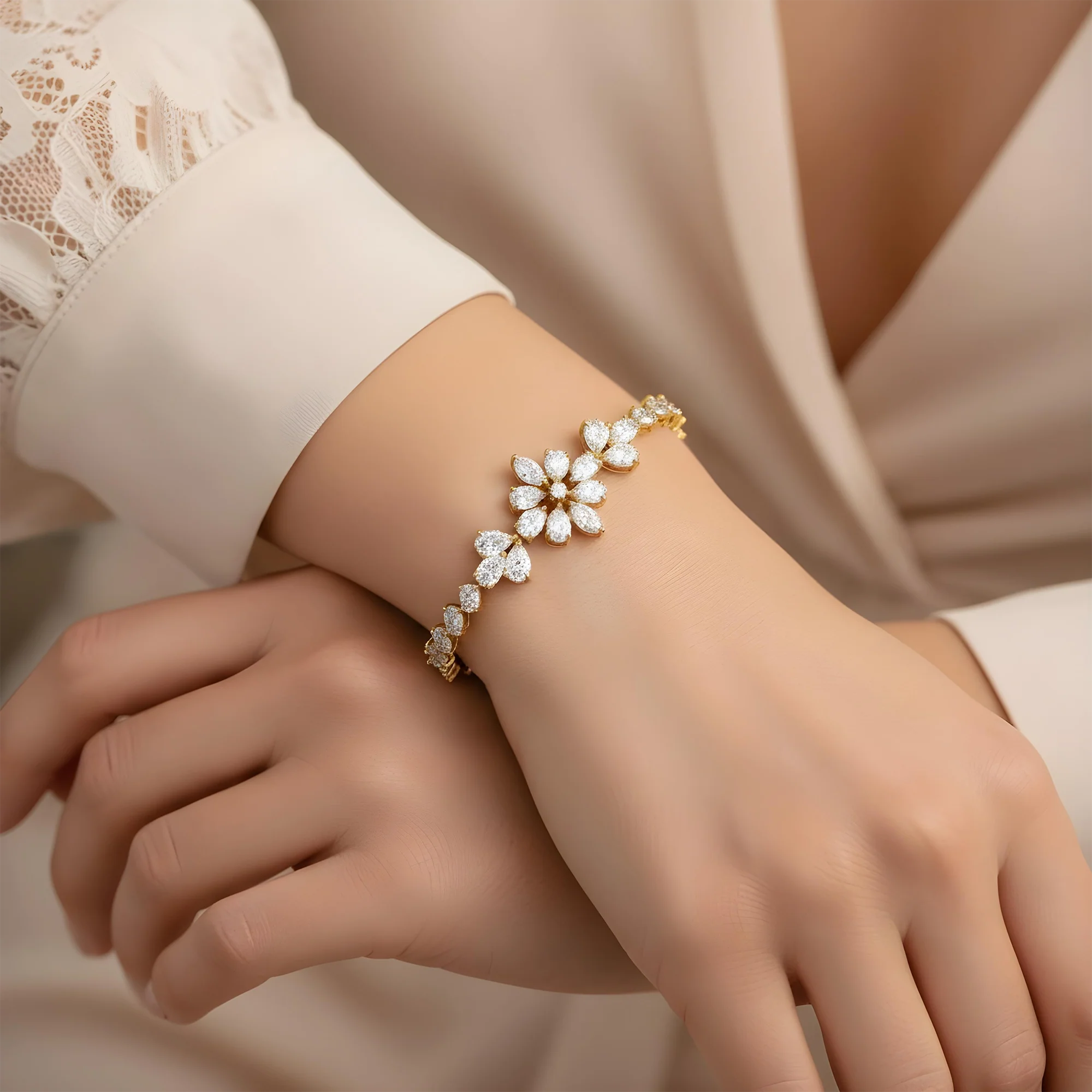 14K White Gold Aurora Diamond Bracelet 11.56ct - Image 5