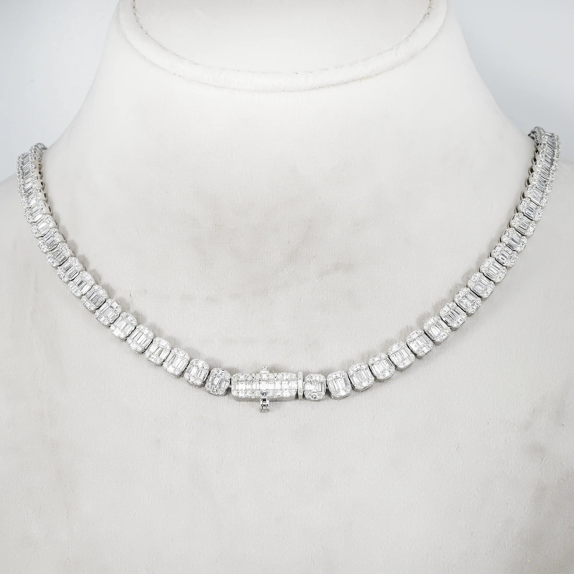 14K White Gold Baguette Diamond Chain 20.02ct - Image 4