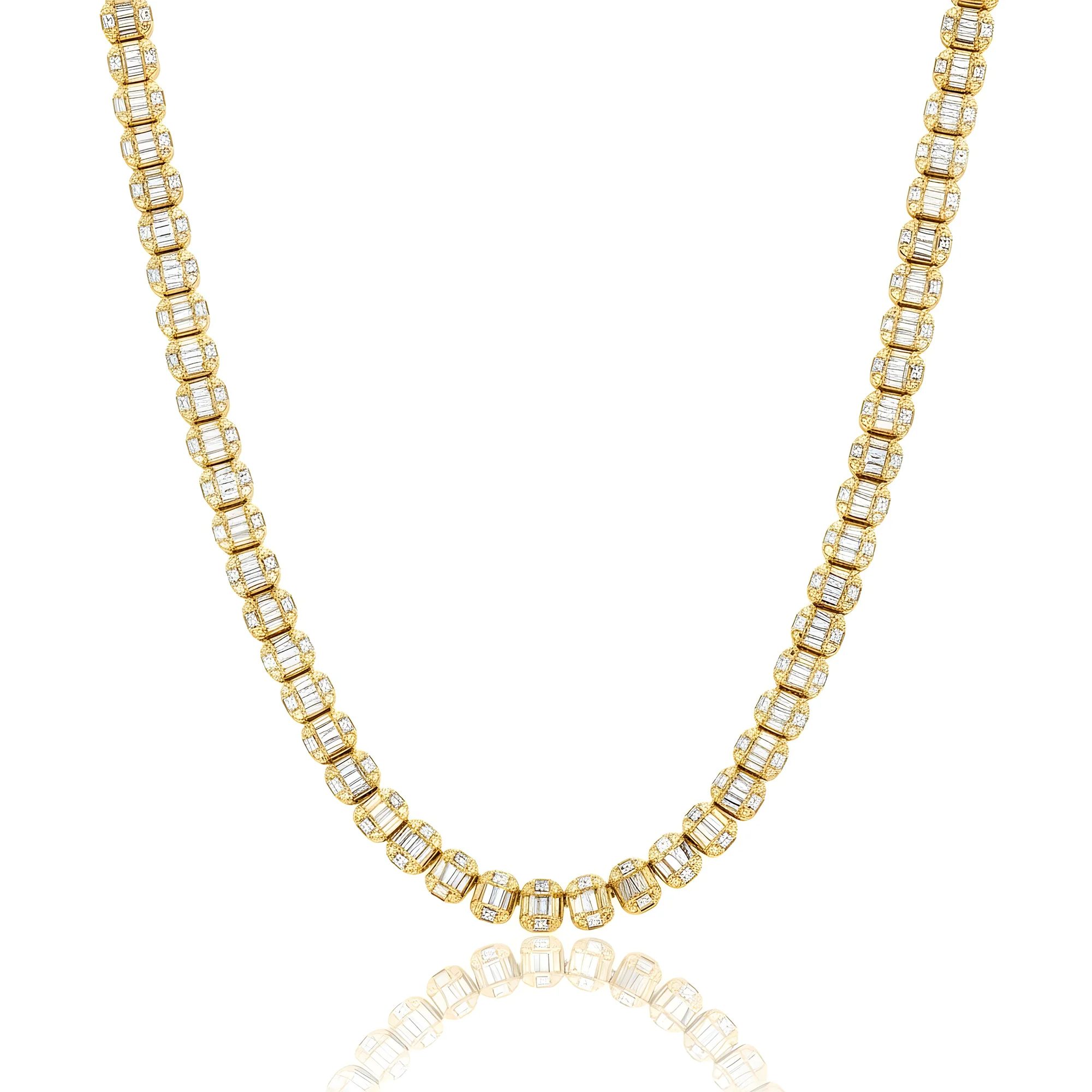 14K White Gold Baguette Diamond Chain 20.02ct - Image 5