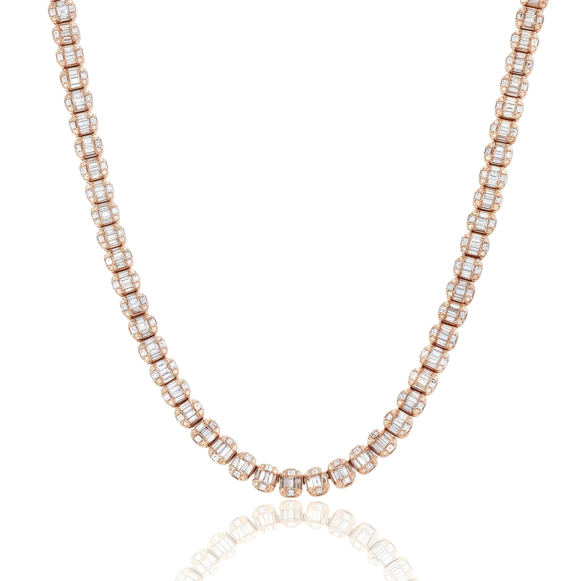 14K White Gold Baguette Diamond Chain 20.02ct - Image 7