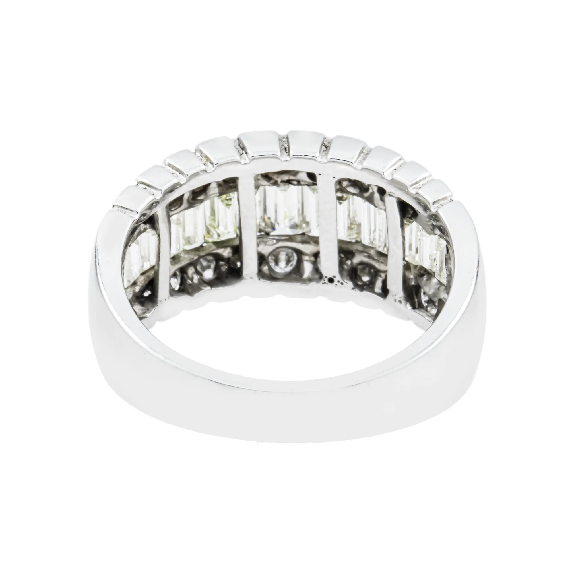 14K White Gold Baguette & Round Cut Diamond Ring 1.50ct - Image 5