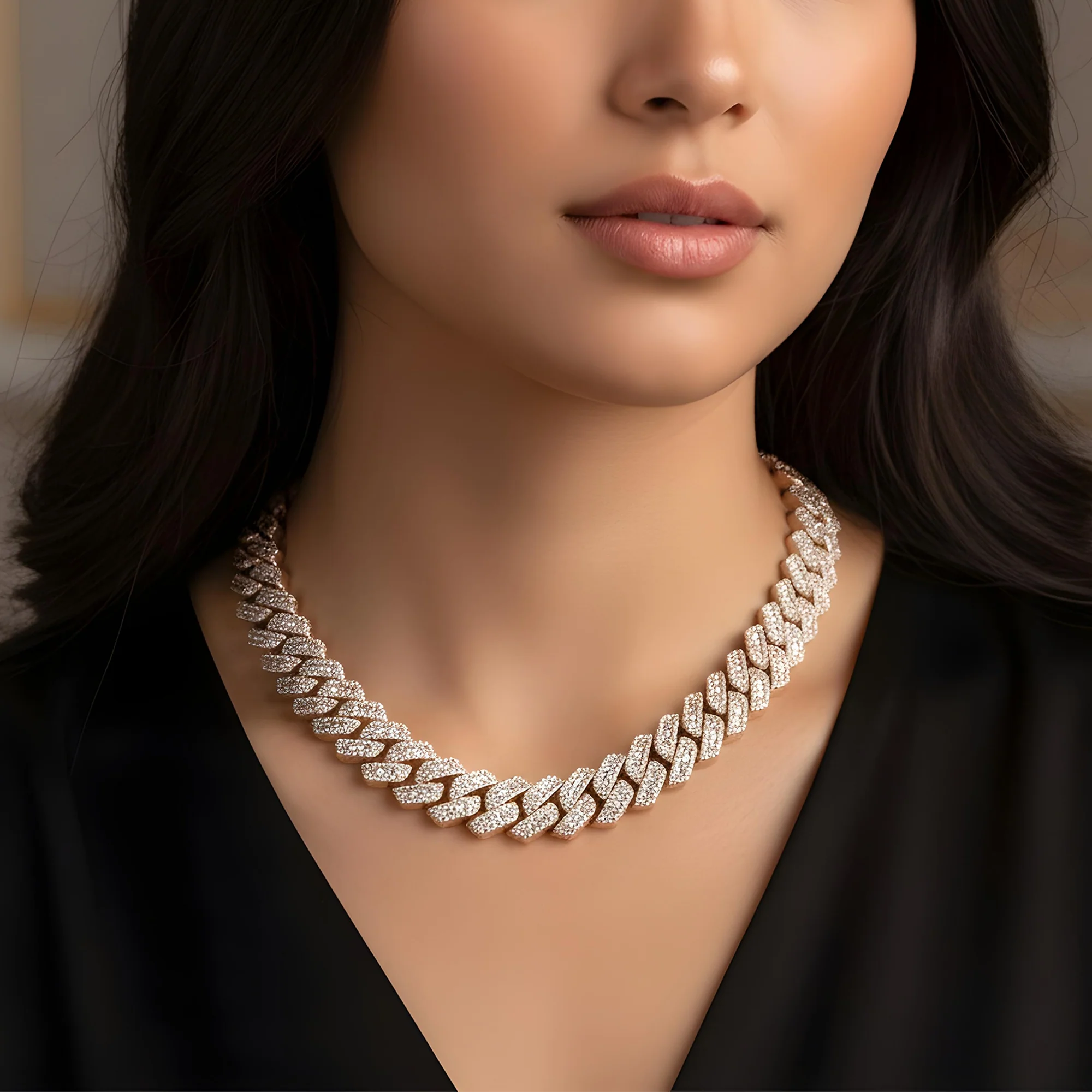 14K White Gold 14mm Baguette & Round Diamond Cuban Link Chain 20.10ct - Image 7