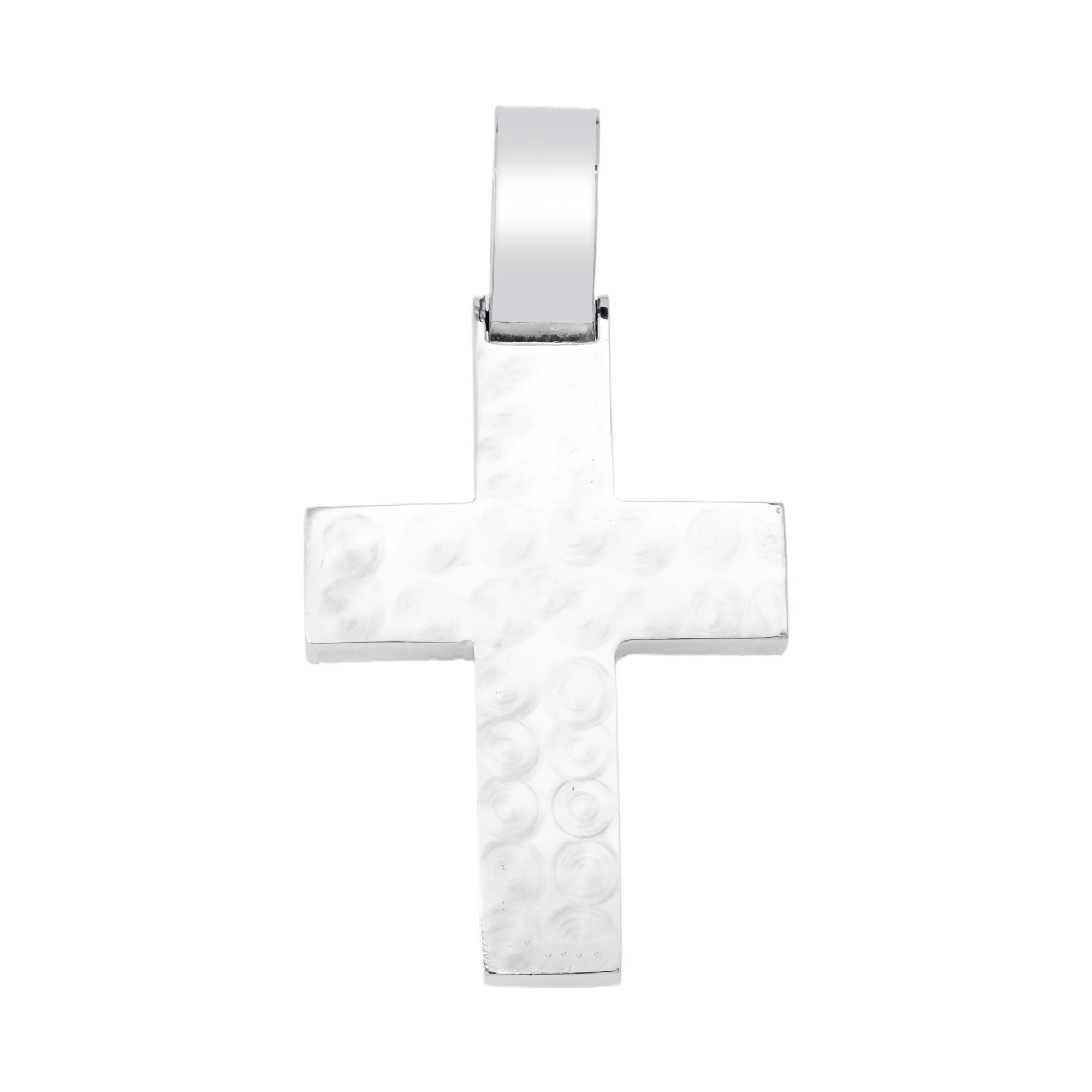 14K White Gold Bilevel Round Diamond Cross Pendant 6.70ct - Image 4