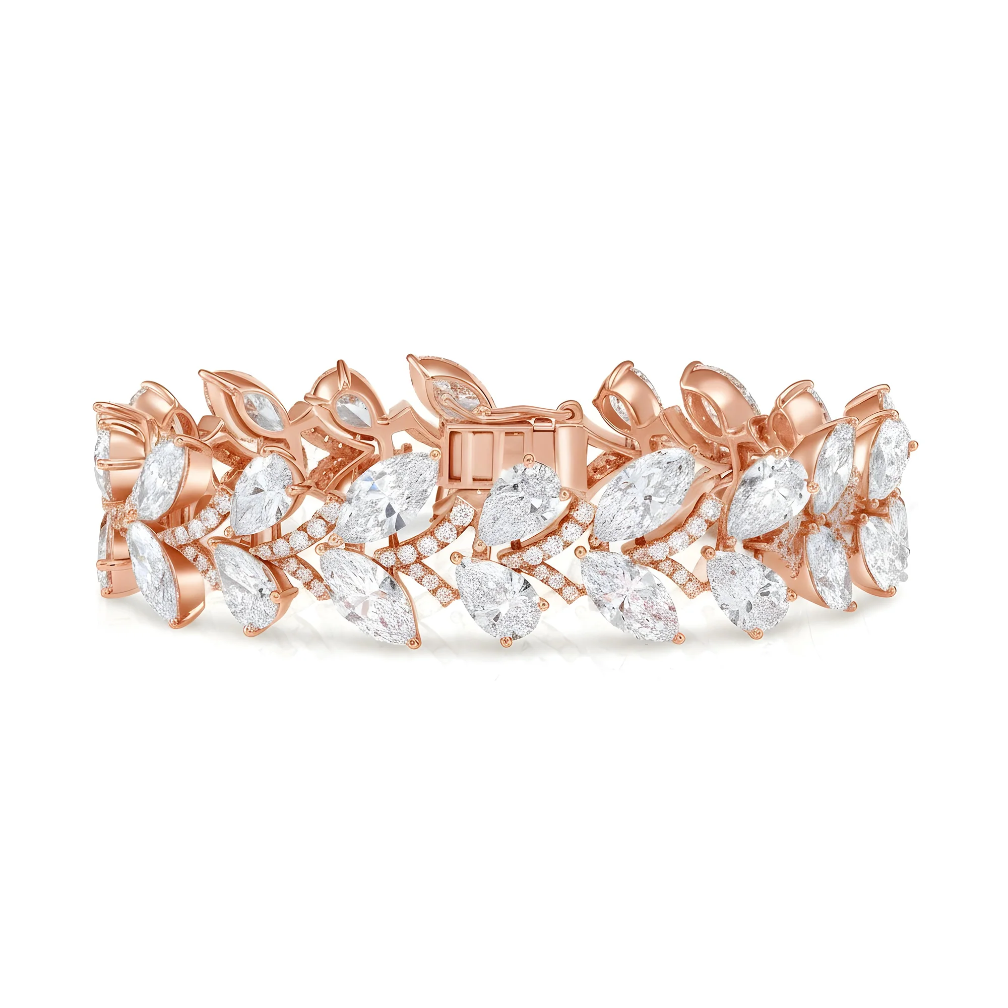 14K White Gold Combination Cut Diamond Bracelet 31.66ctw - Image 6