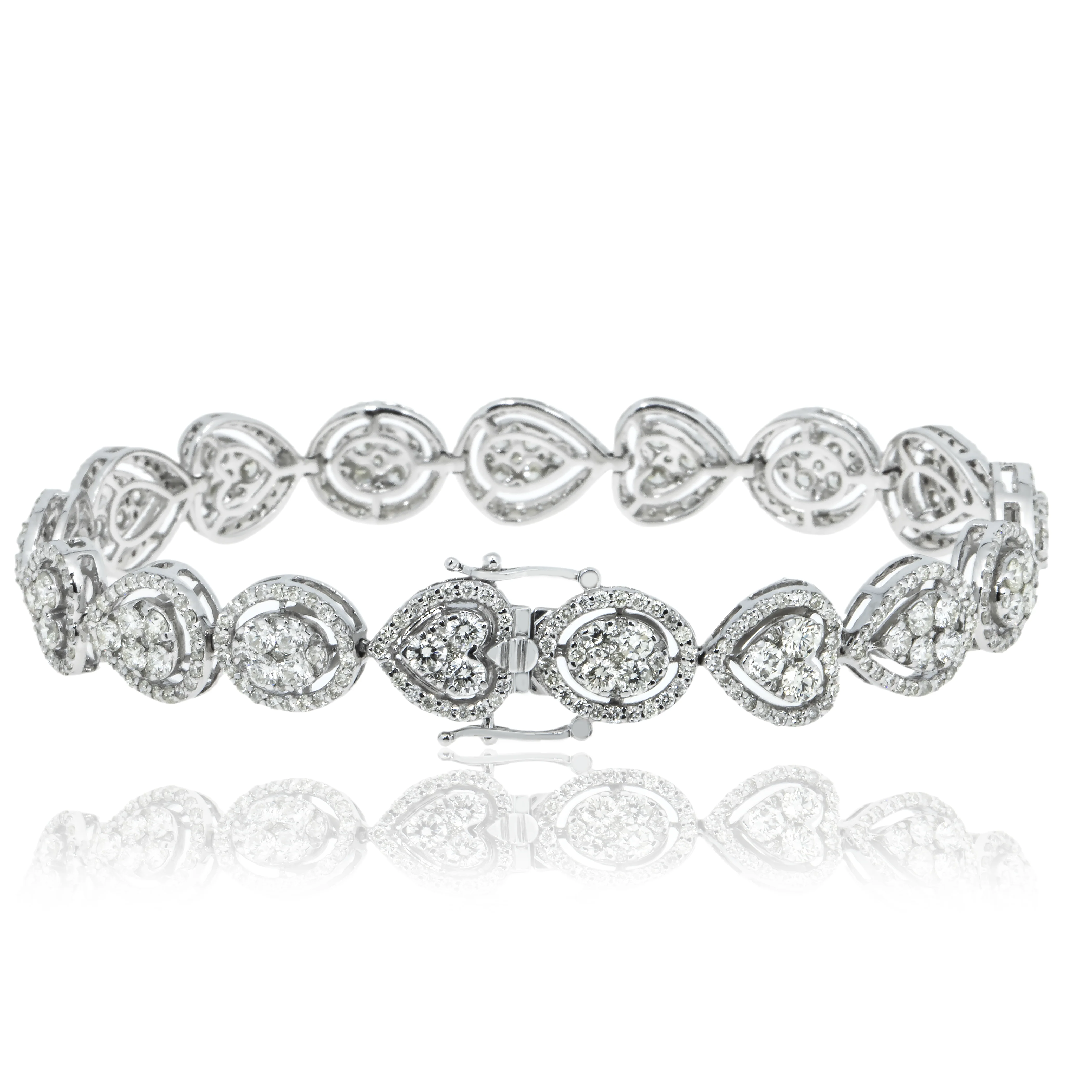 14K White Gold Combination Cut Diamond Bracelet 7.02ct - Image 3