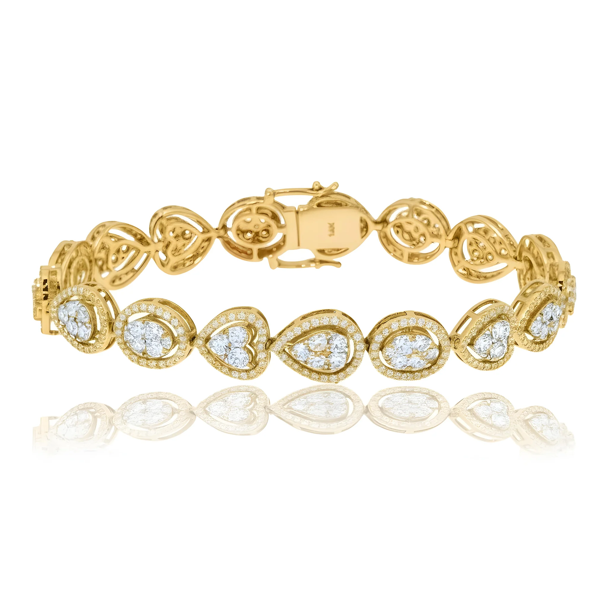 14K White Gold Combination Cut Diamond Bracelet 7.02ct - Image 5