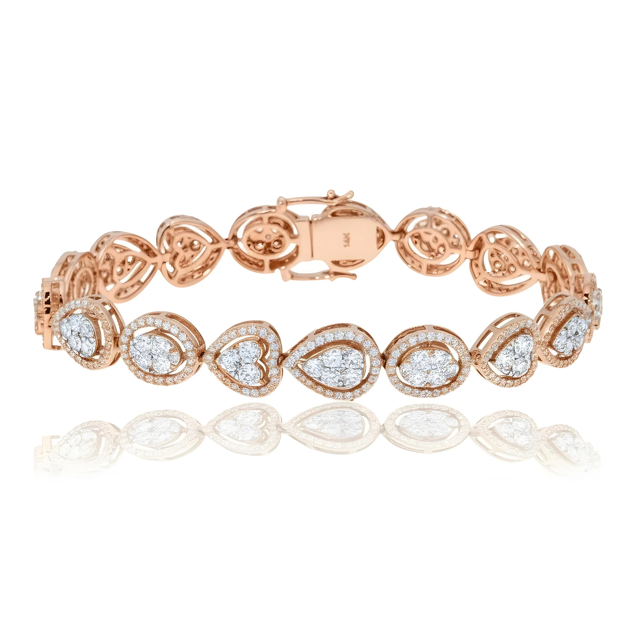 14K White Gold Combination Cut Diamond Bracelet 7.02ct - Image 7
