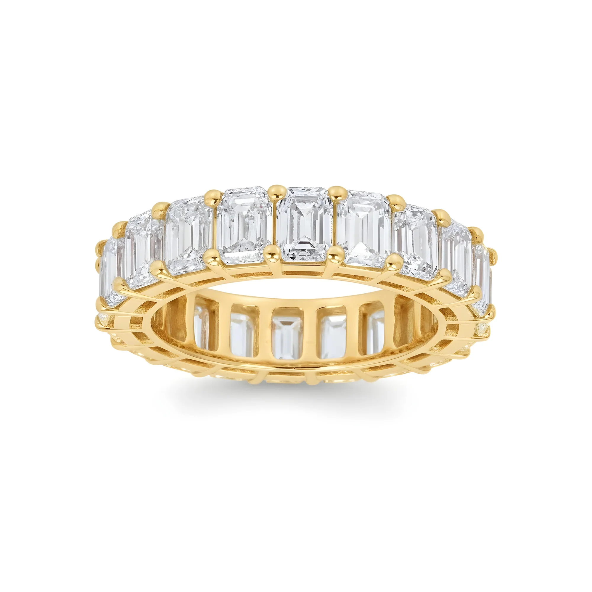 14K White Gold Emerald Cut Diamond Eternity Ring 6.29ct (size 5.75) - Image 5