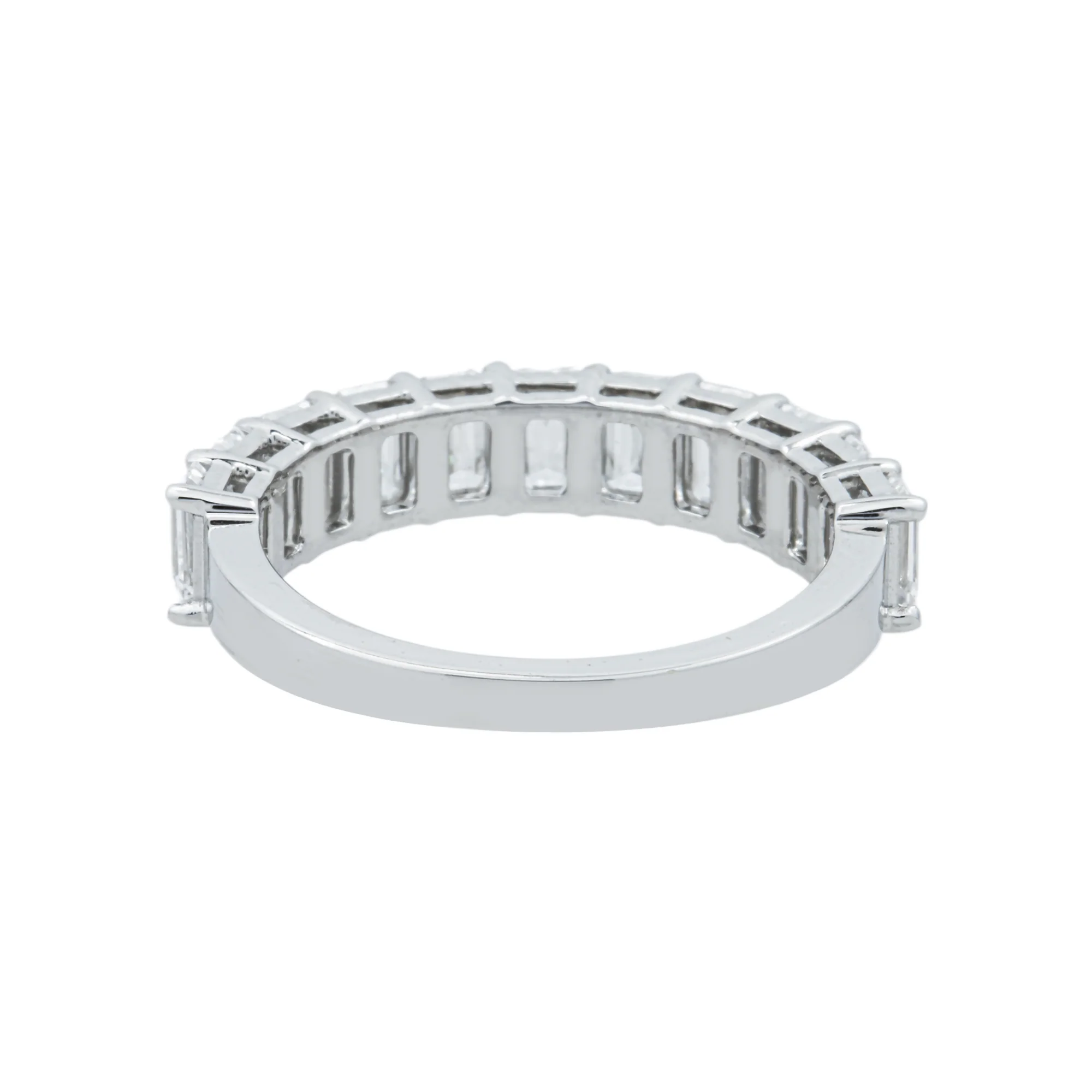 14K White Gold Half-Eternity Emerald Diamond Ring 2.13ct - Image 5