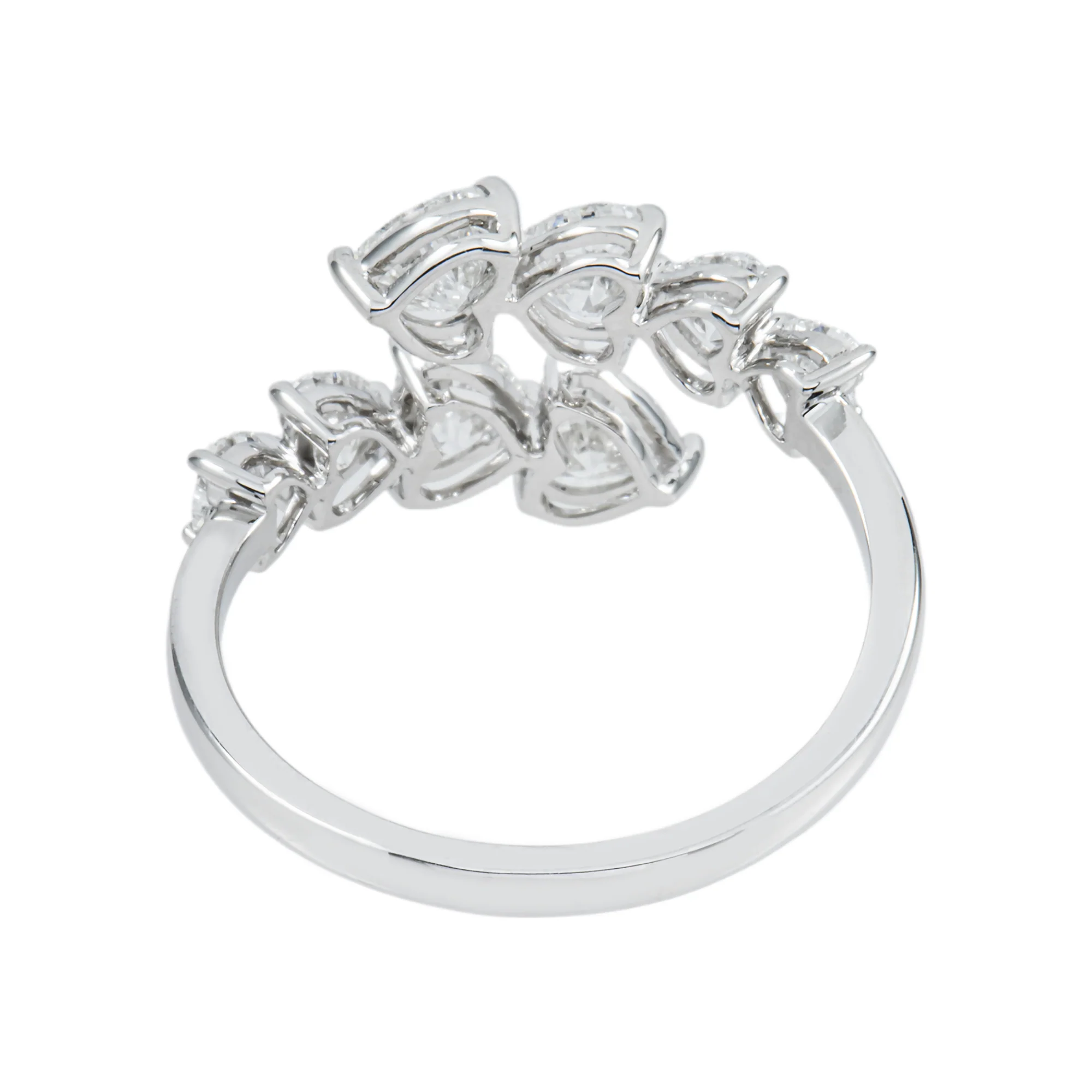 14K White Gold Heart Cut Diamond Wrap Ring 2.51ctw - Image 4