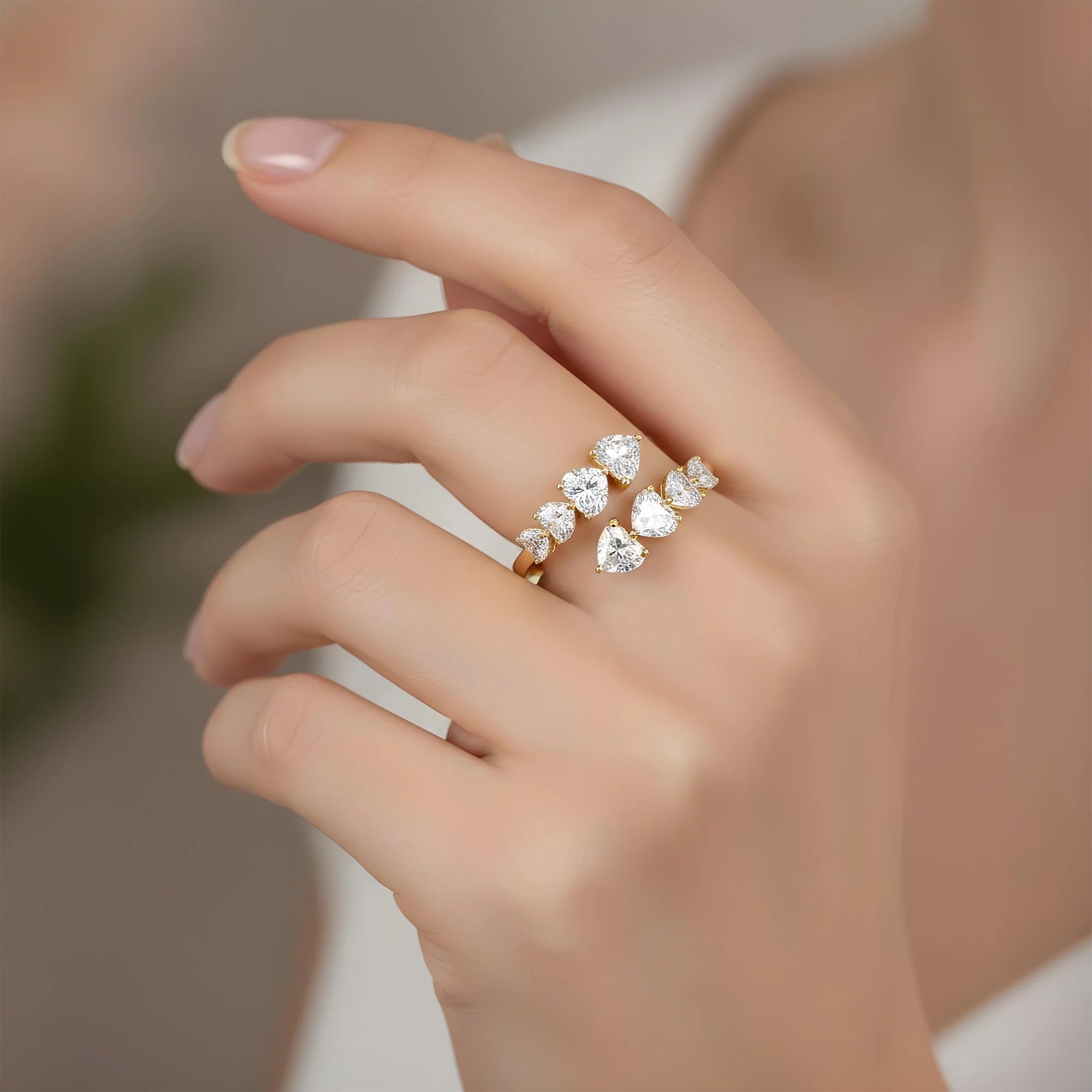 14K White Gold Heart Cut Diamond Wrap Ring 2.51ctw - Image 7
