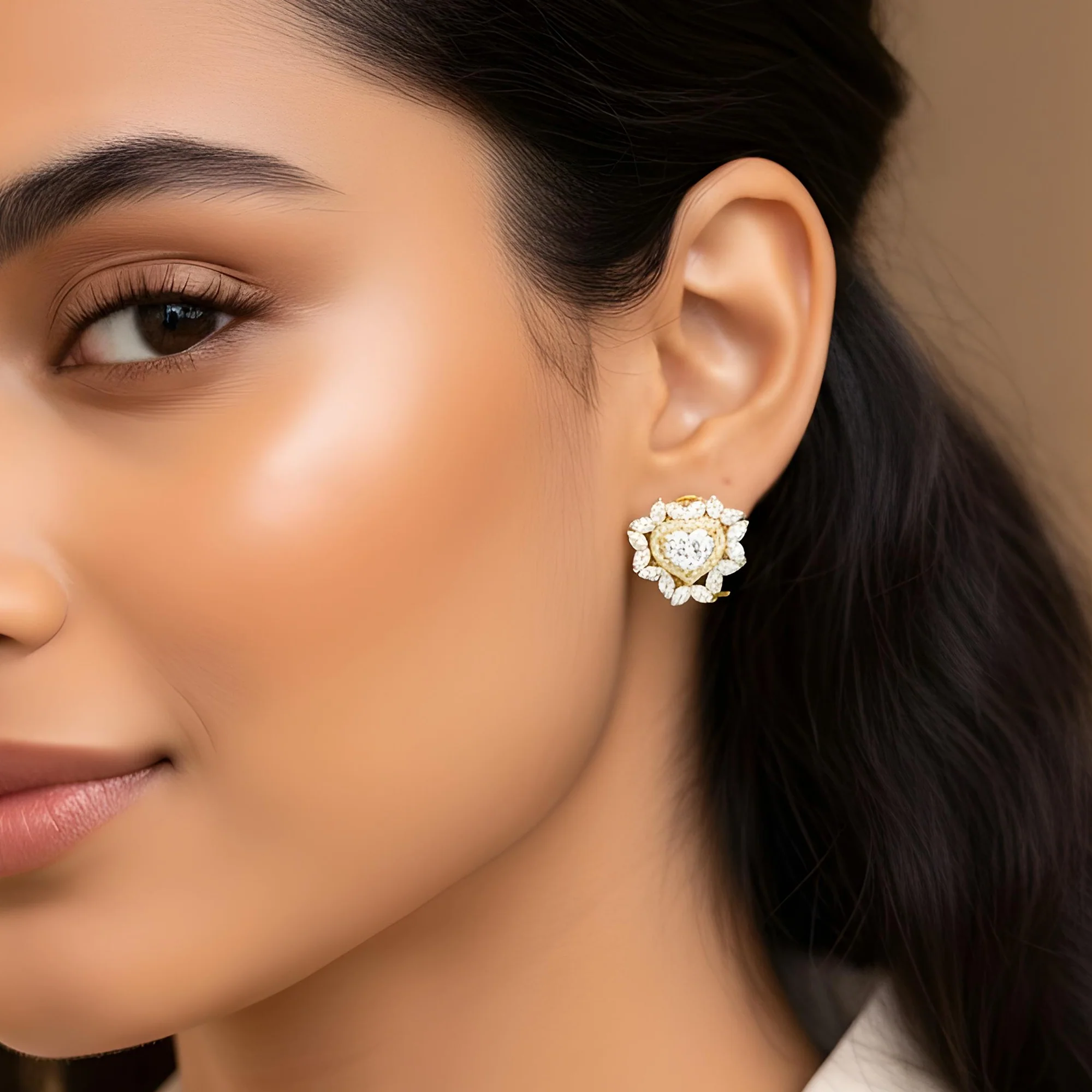 14K White Gold Heart Cut Canary Yellow Diamond Stud Earrings 5.30ctw - Image 5