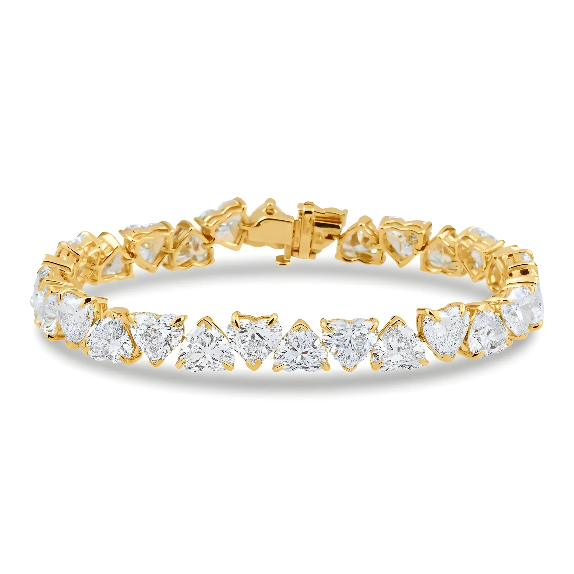 14K White Gold Heart Diamond Bracelet 28.72ct - Image 5
