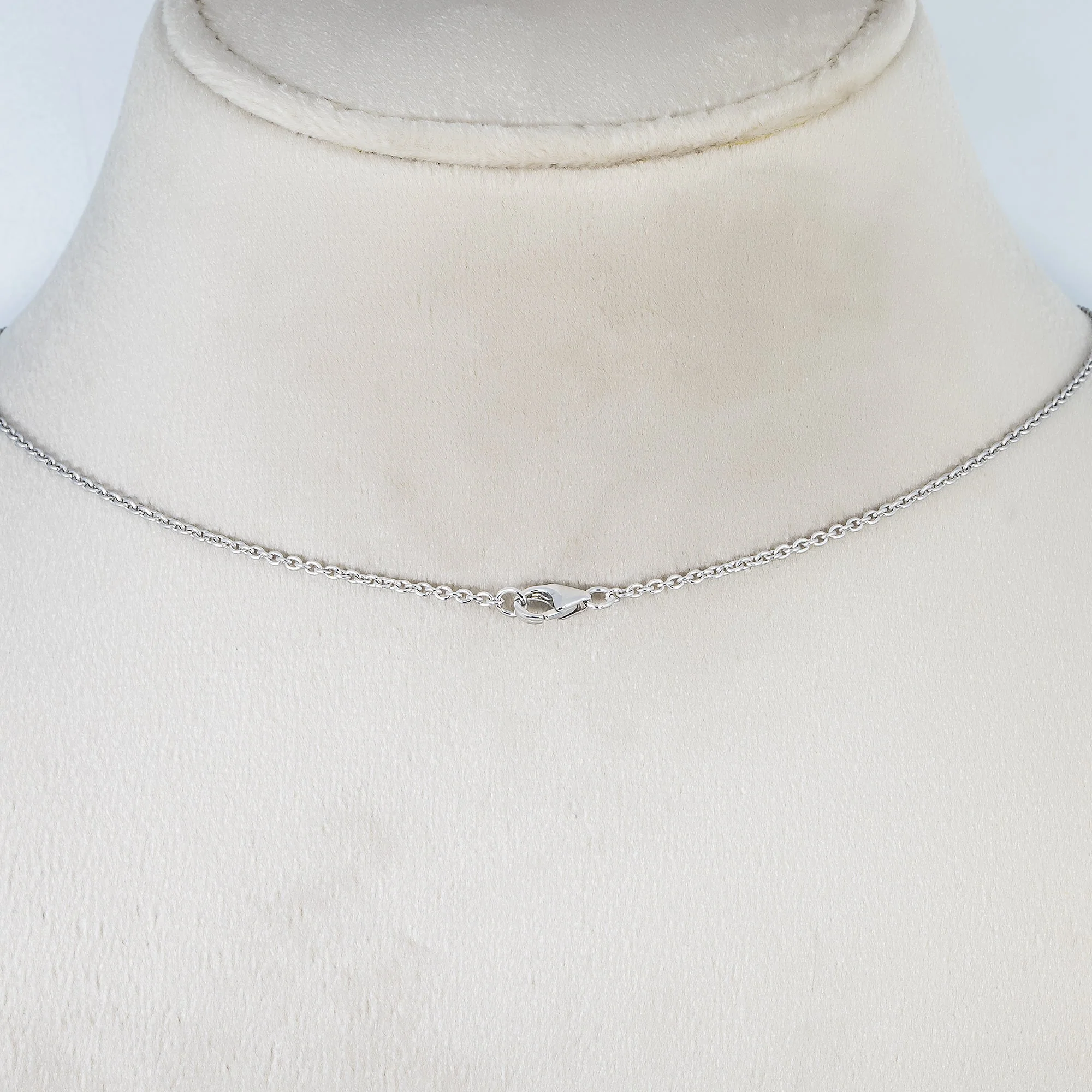 14K White Gold Heart & Emerald Cut Double Diamond Necklace 3.58ctw - Image 4