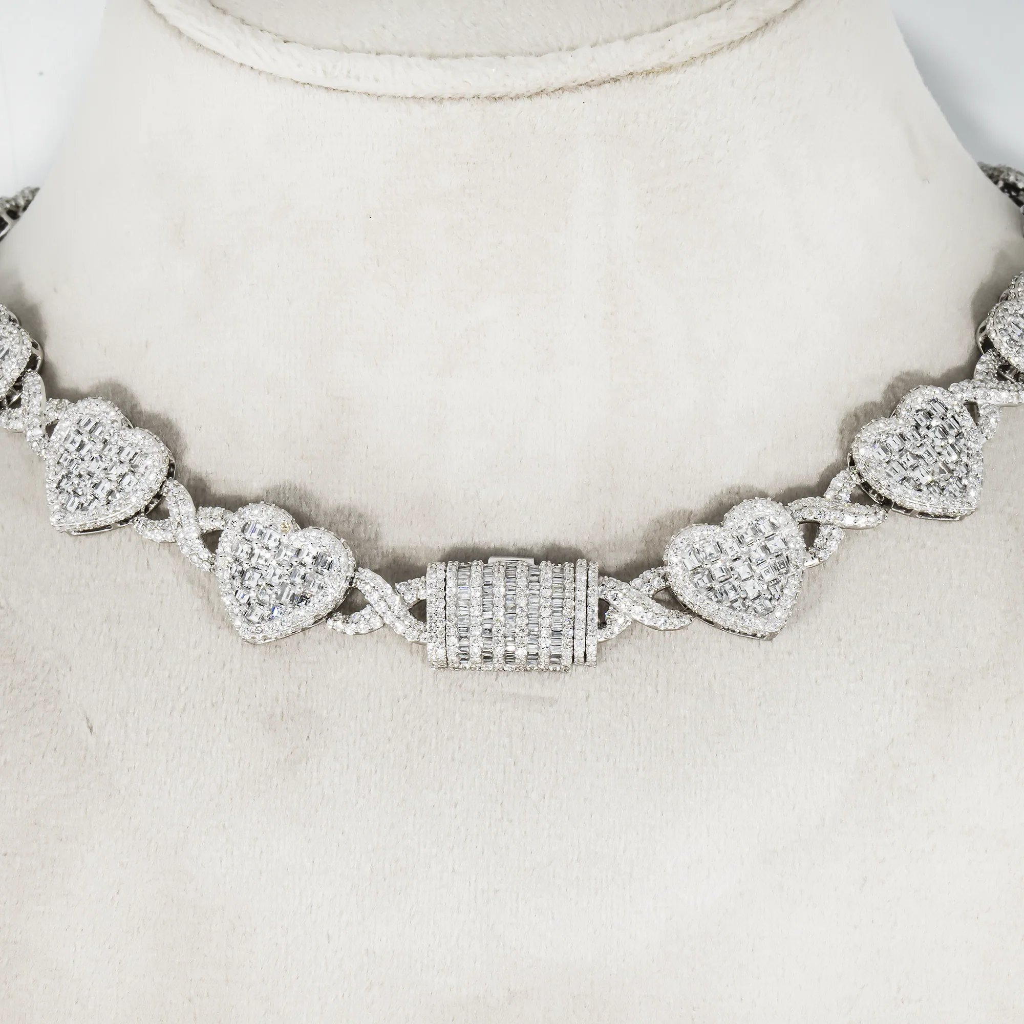 14K White Gold "Infinite Love" Asscher Cut Diamond Necklace 37.65ct - Image 3