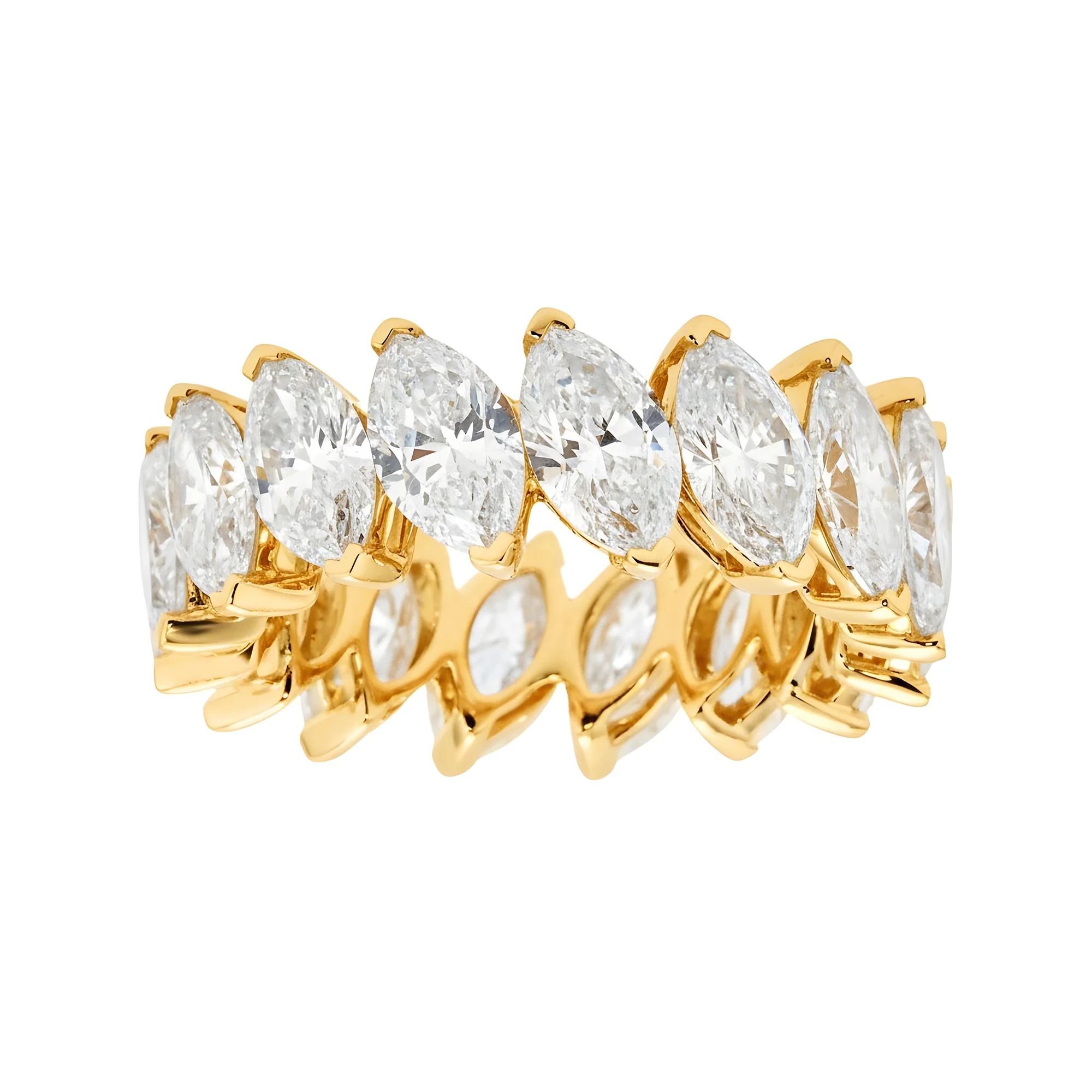 14K White Gold Marquise Cut Diamond Eternity Ring 8.21ct (size 6.75) - Image 5