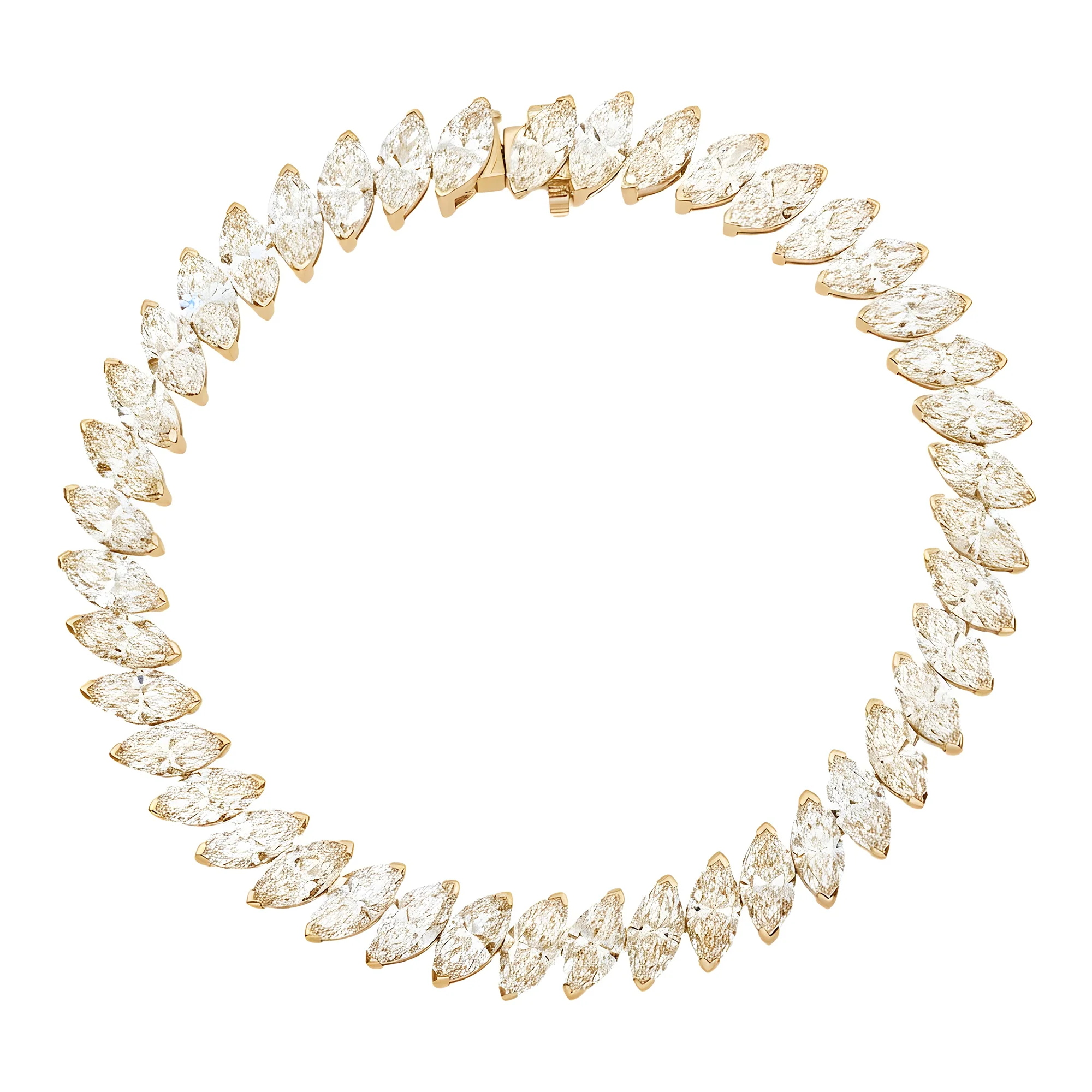 14K White Gold Marquise Cut Diamond Tennis Bracelet 16.83ct - Image 4