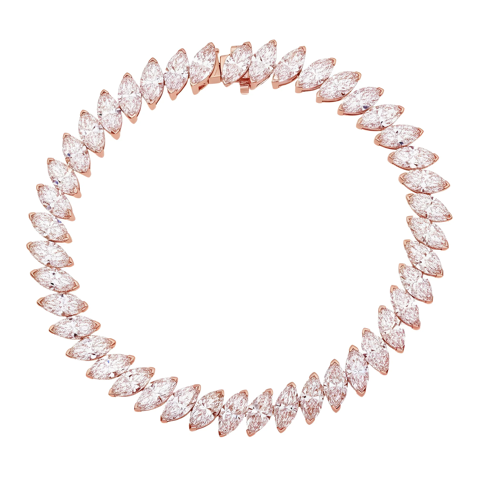 14K White Gold Marquise Cut Diamond Tennis Bracelet 16.83ct - Image 6