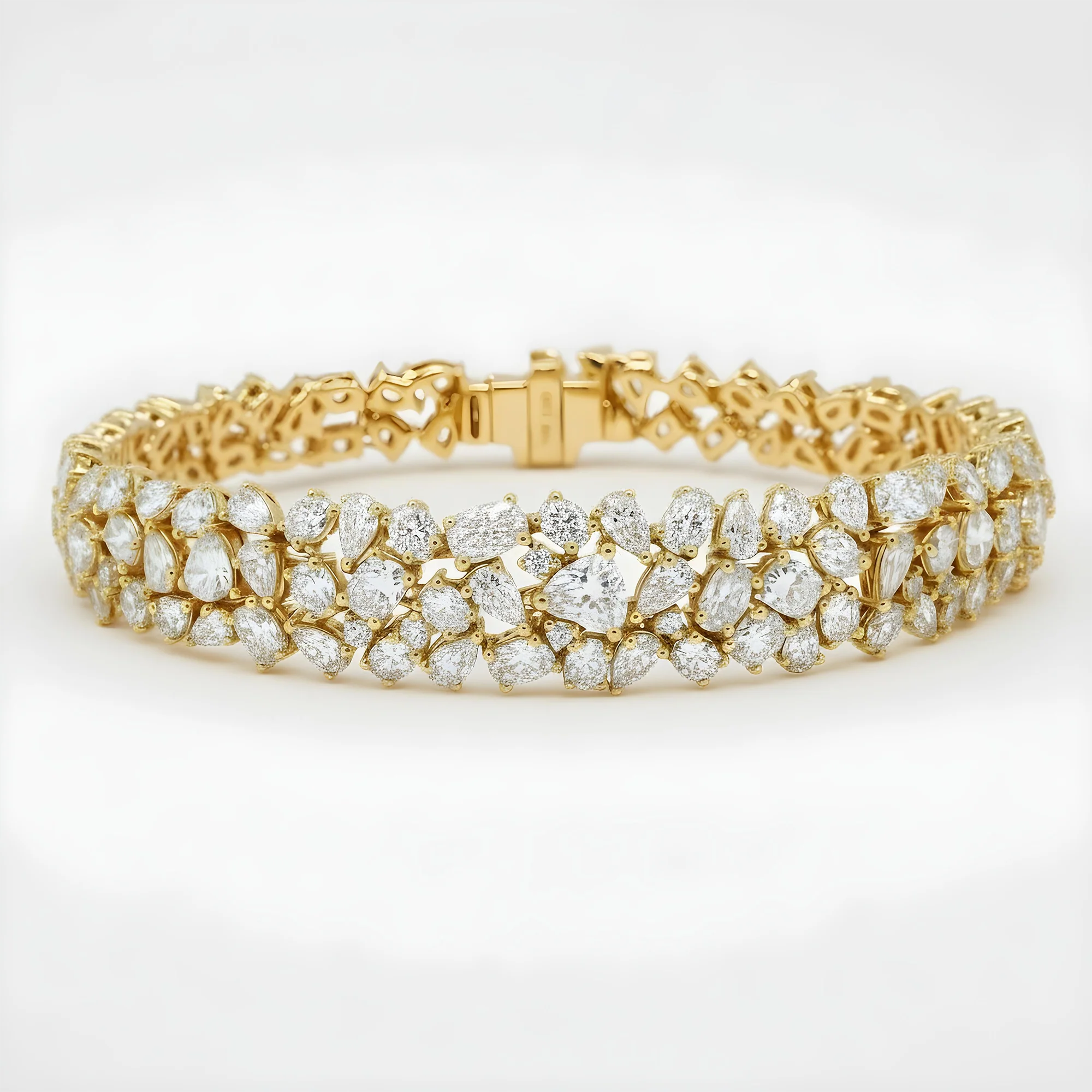 14K White Gold Multi Cut Diamond Bracelet 15.28ct (1 of 3 matching set) - Image 5