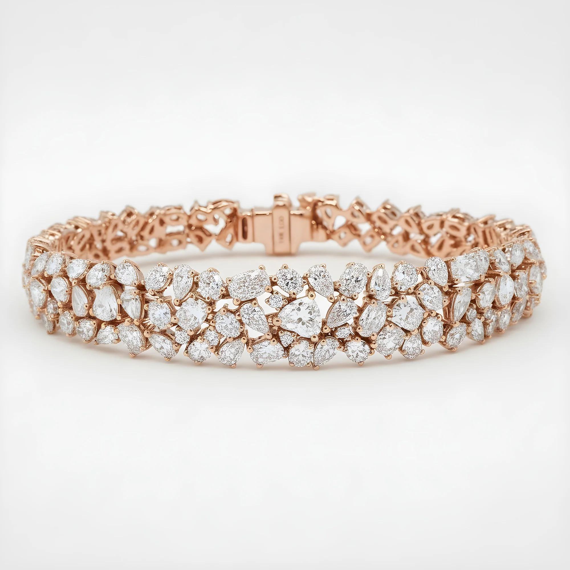 14K White Gold Multi Cut Diamond Bracelet 15.28ct (1 of 3 matching set) - Image 7