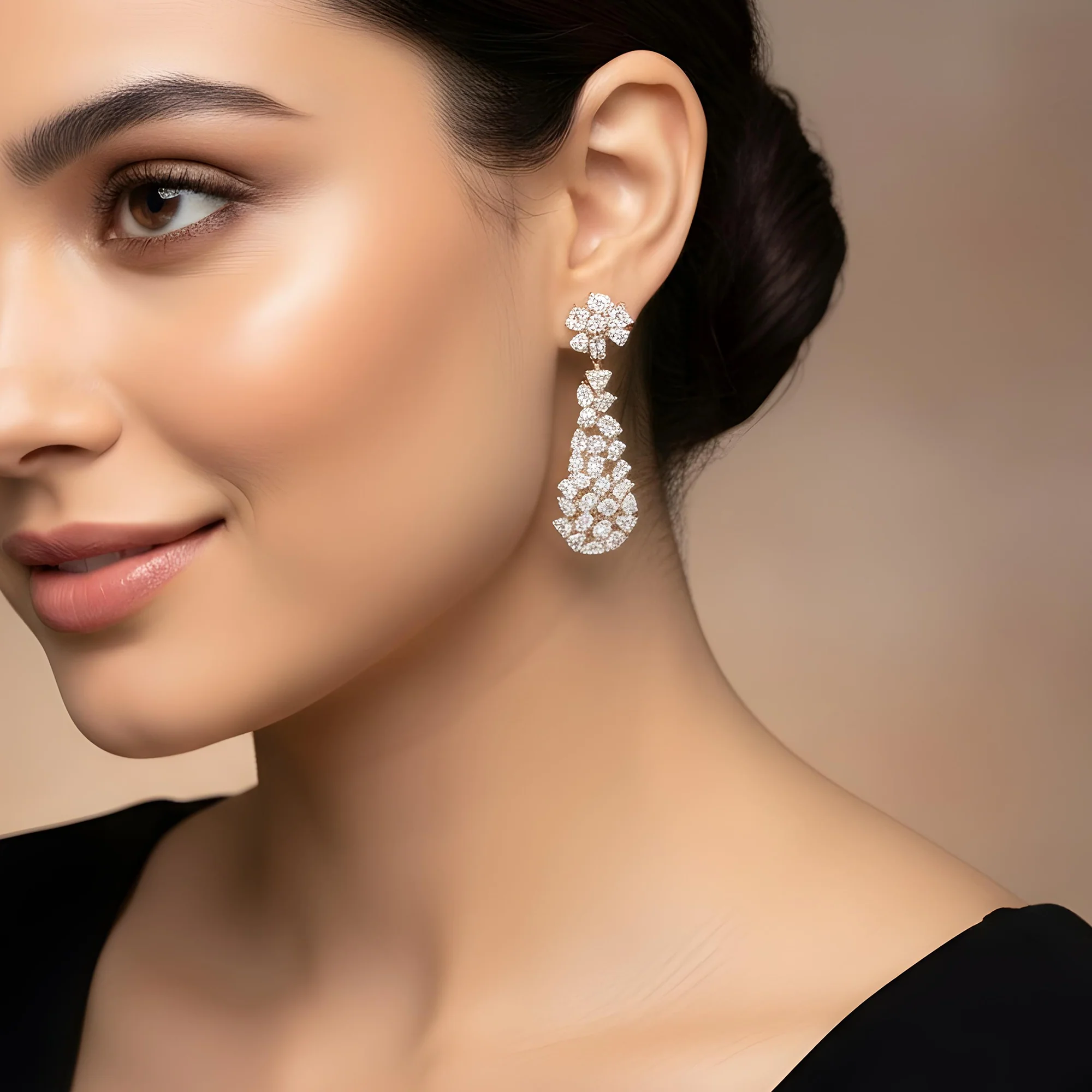 14K White Gold Multi Cut Diamond Drop Earrings 8.59ct (1 of 3 matching set) - Image 7