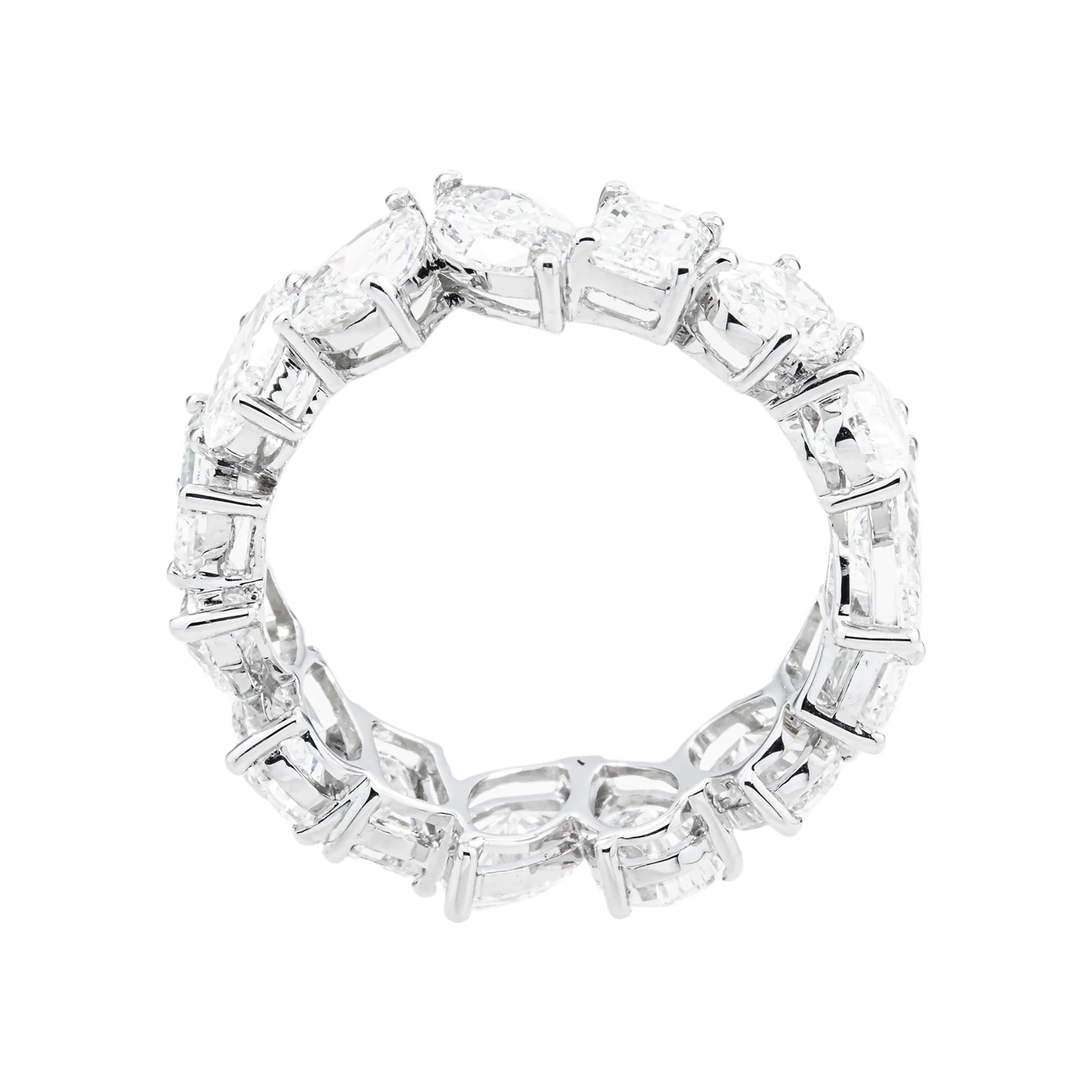 14K White Gold Multi Cut Diamond Eternity Ring 7.14ct (Size 7.5) - Image 3