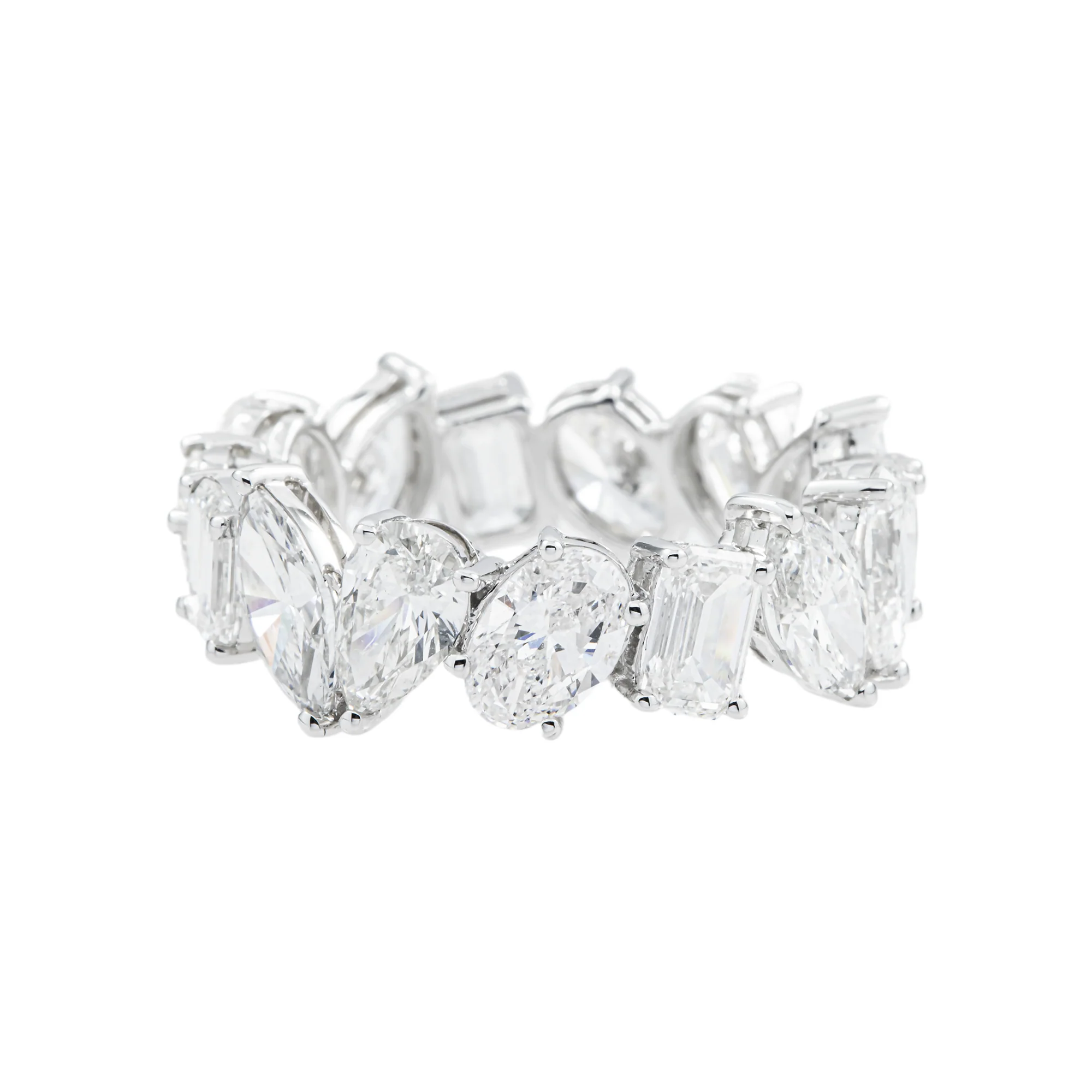 14K White Gold Multi Cut Diamond Eternity Ring 7.14ct (Size 7.5) - Image 4