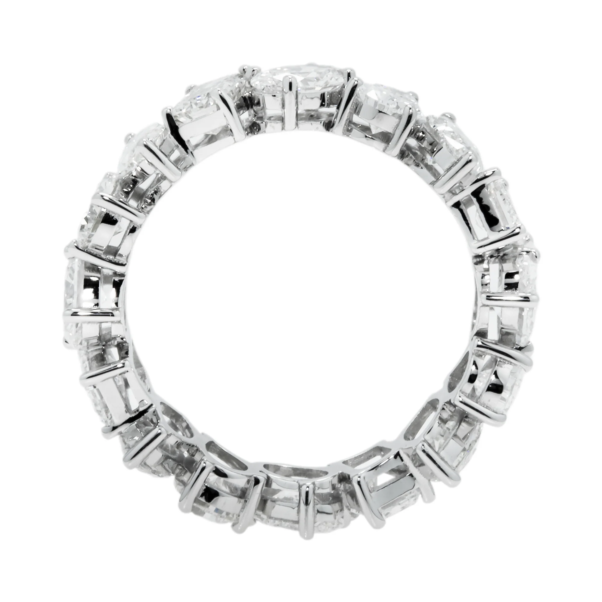 14K White Gold Multi Cut Diamond Eternity Rings 5.24ct - Image 4
