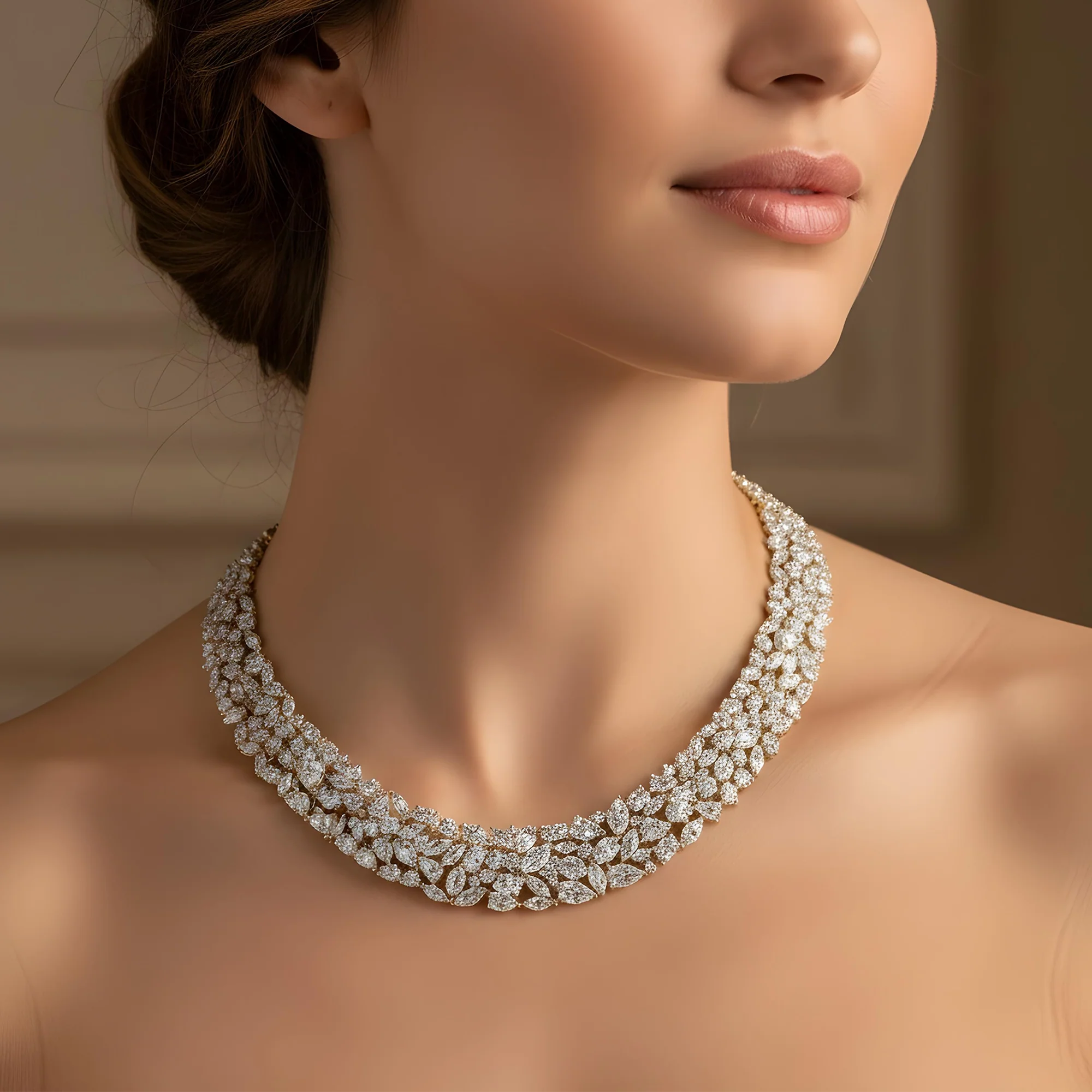 14K White Gold Multi Cut Diamond Necklace 57.13ct (1 of 3 matching set) - Image 6