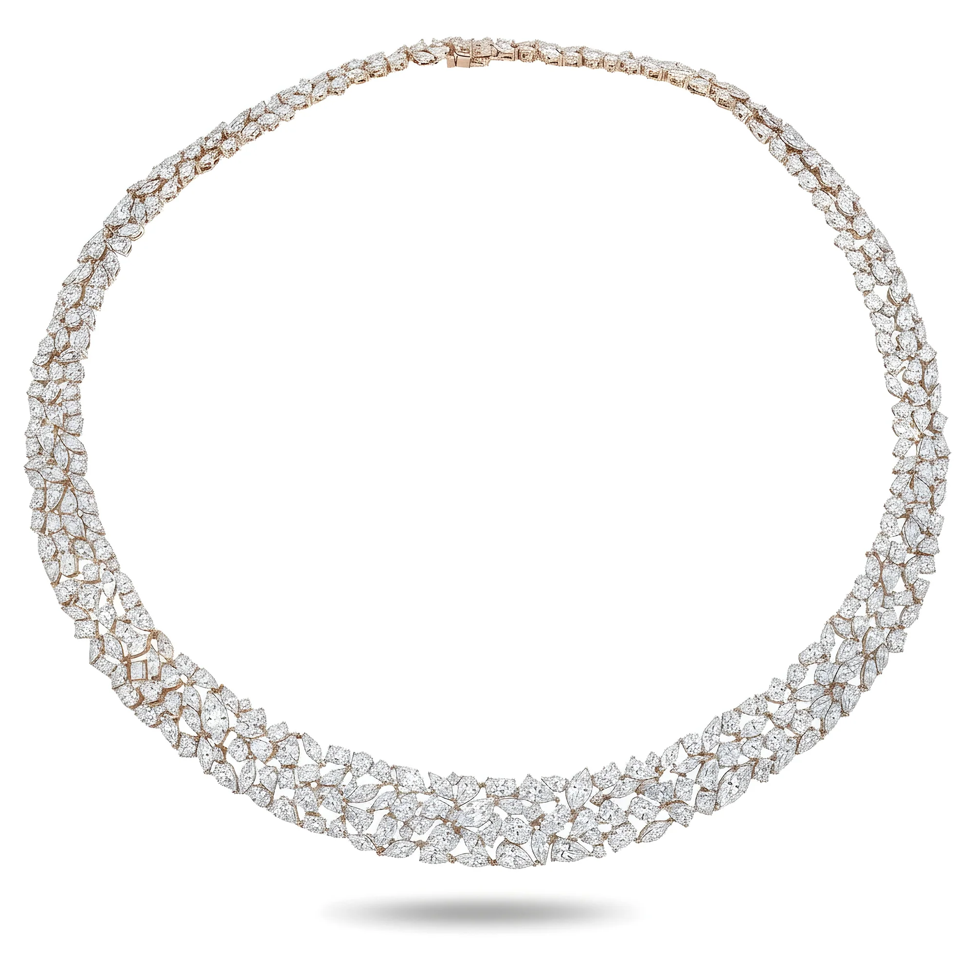14K White Gold Multi Cut Diamond Necklace 57.13ct (1 of 3 matching set) - Image 7