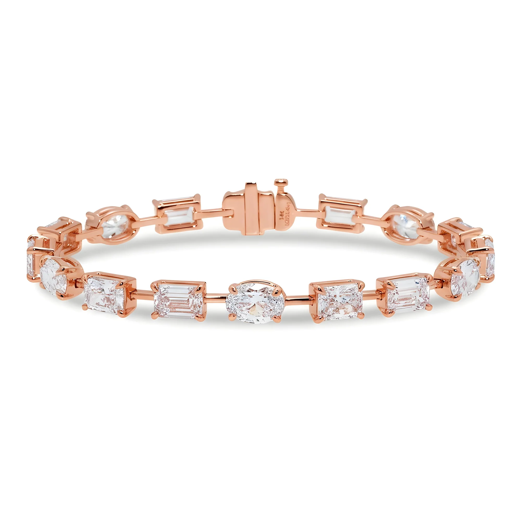 14K White Gold Multi Cut Diamond Satellite Bracelet 16.46ct - Image 7
