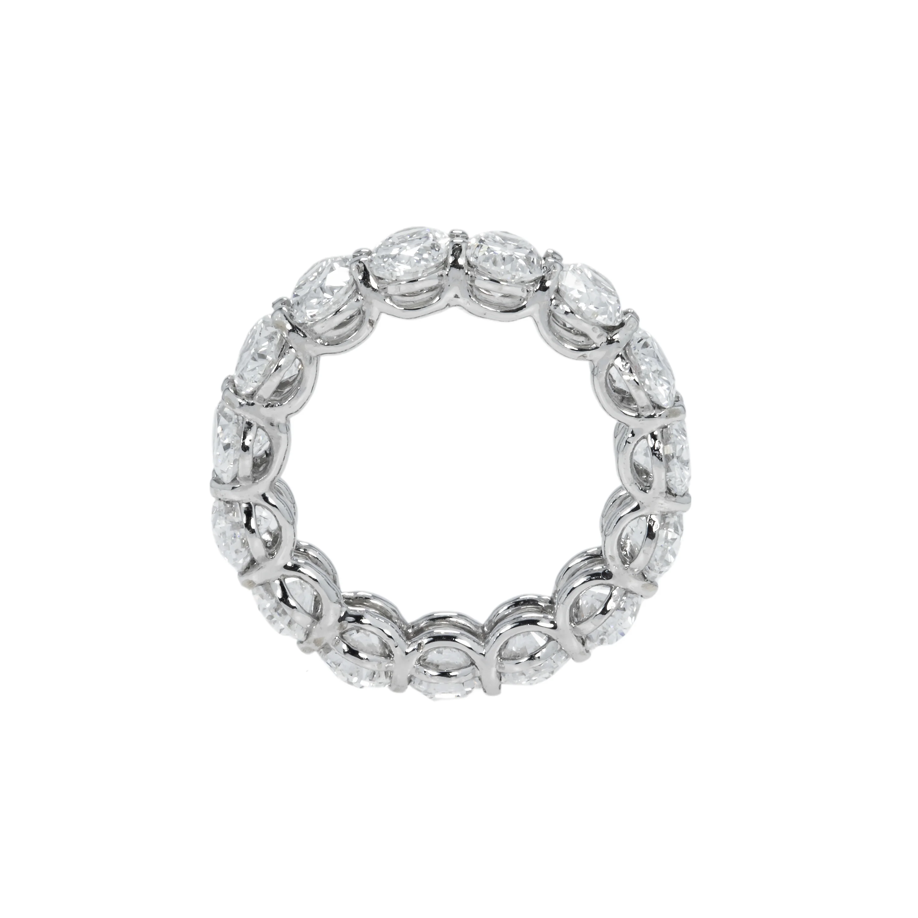 14K White Gold Oval Cut Diamond Eternity Ring 8.11ct (size 6) - Image 4