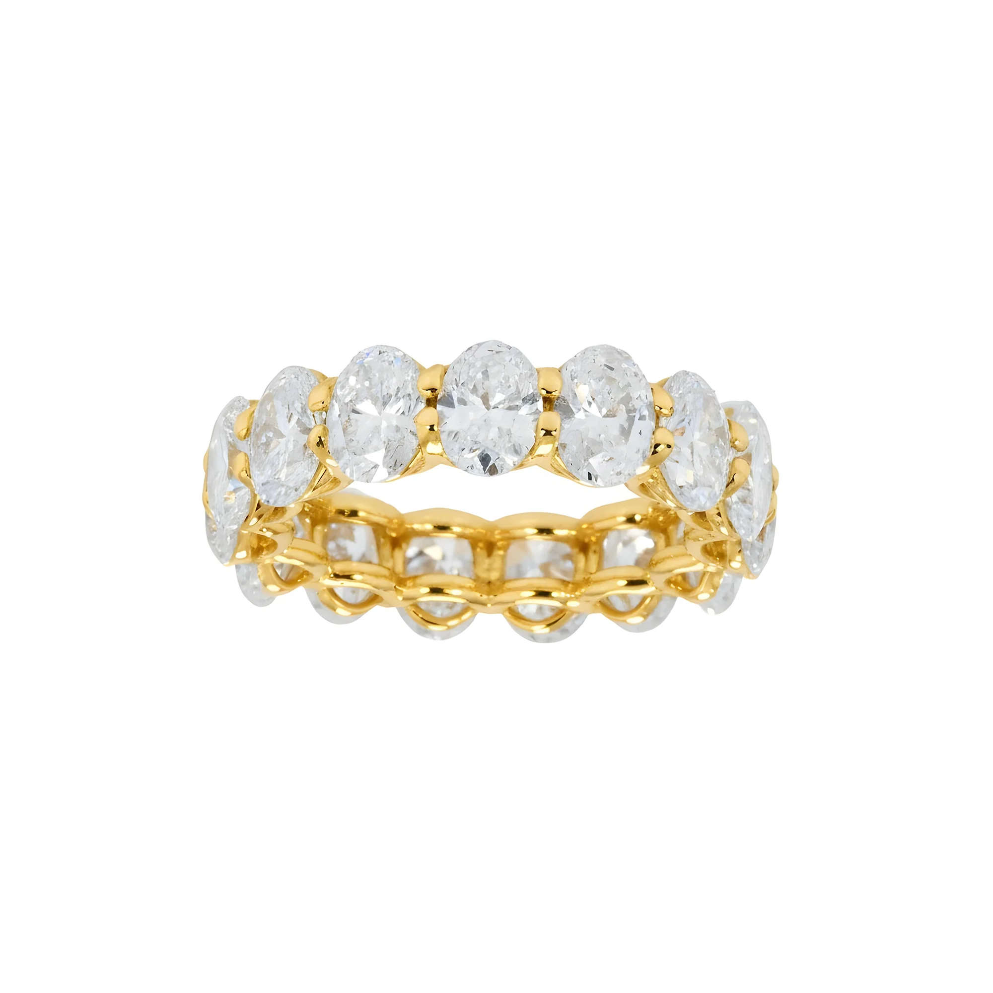 14K White Gold Oval Cut Diamond Eternity Ring 8.11ct (size 6) - Image 5