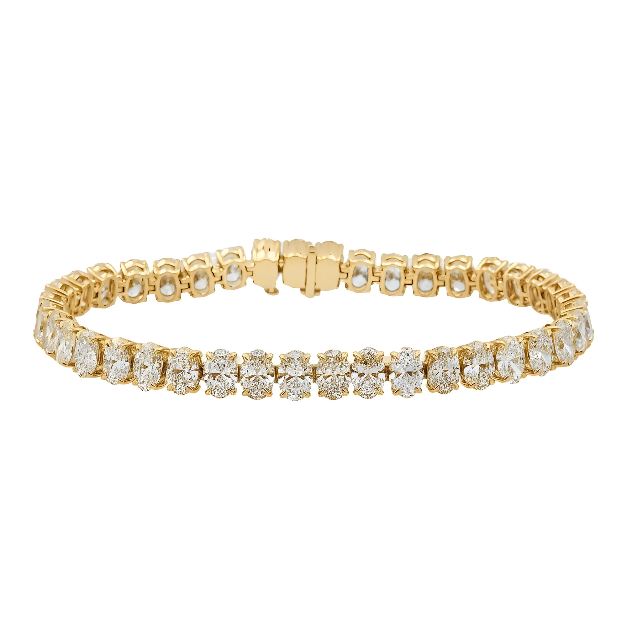 14K White Gold Oval Cut Diamond Tennis Bracelet 17.94ct - Image 5