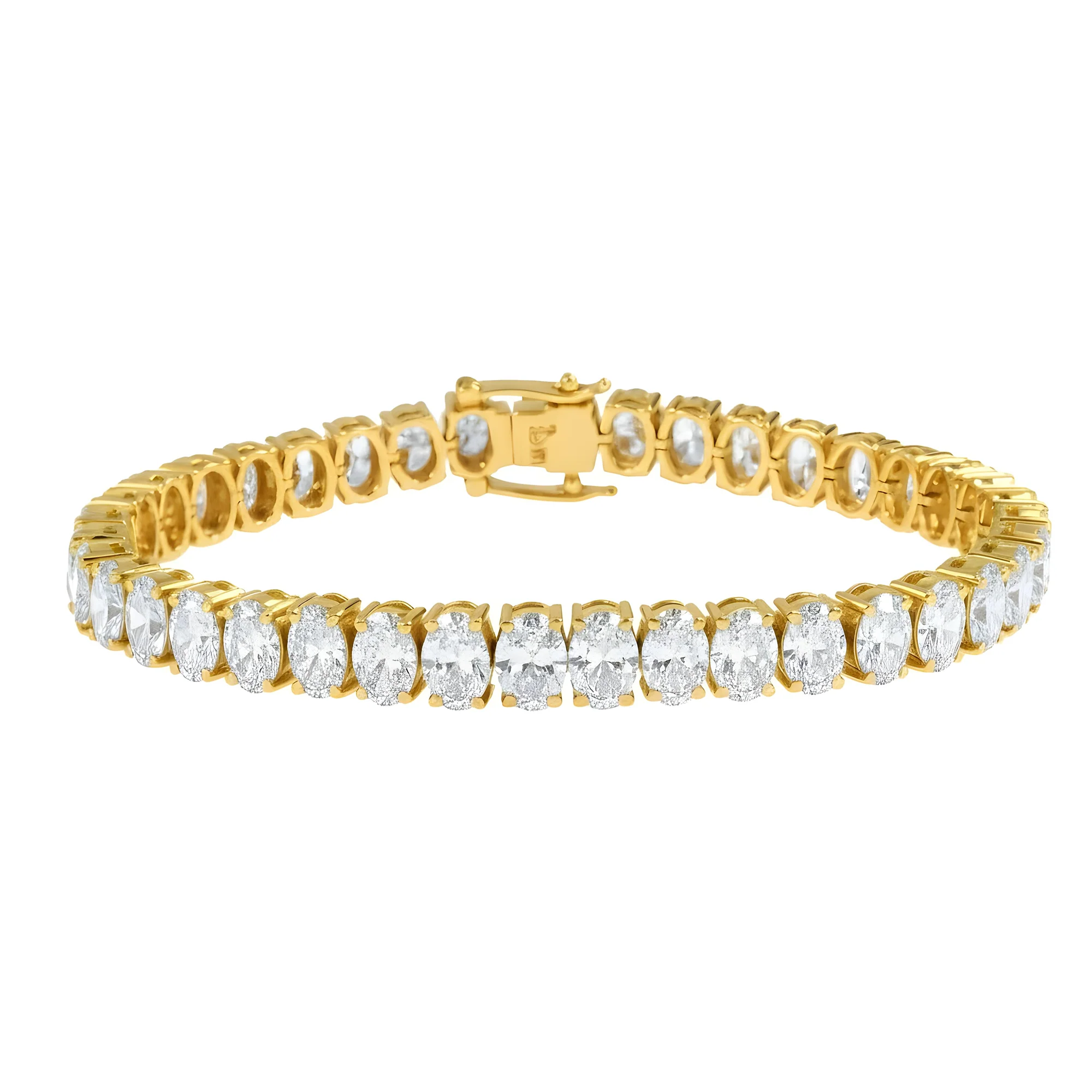 14K White Gold Oval Cut Diamond Tennis Bracelet 20.93ct - Image 5