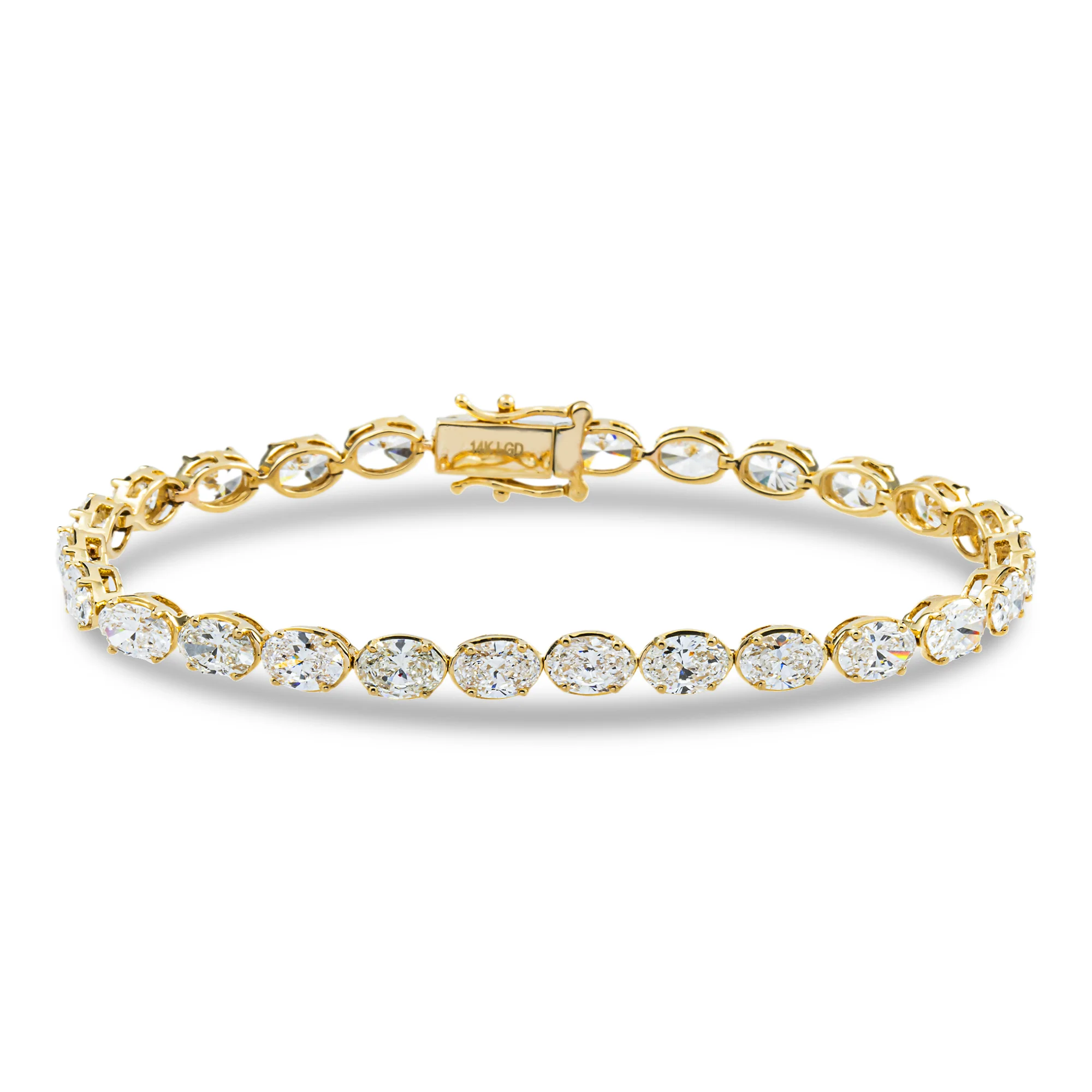 14K White Gold Oval Cut Diamond Tennis Bracelet 8.54ct - Image 4